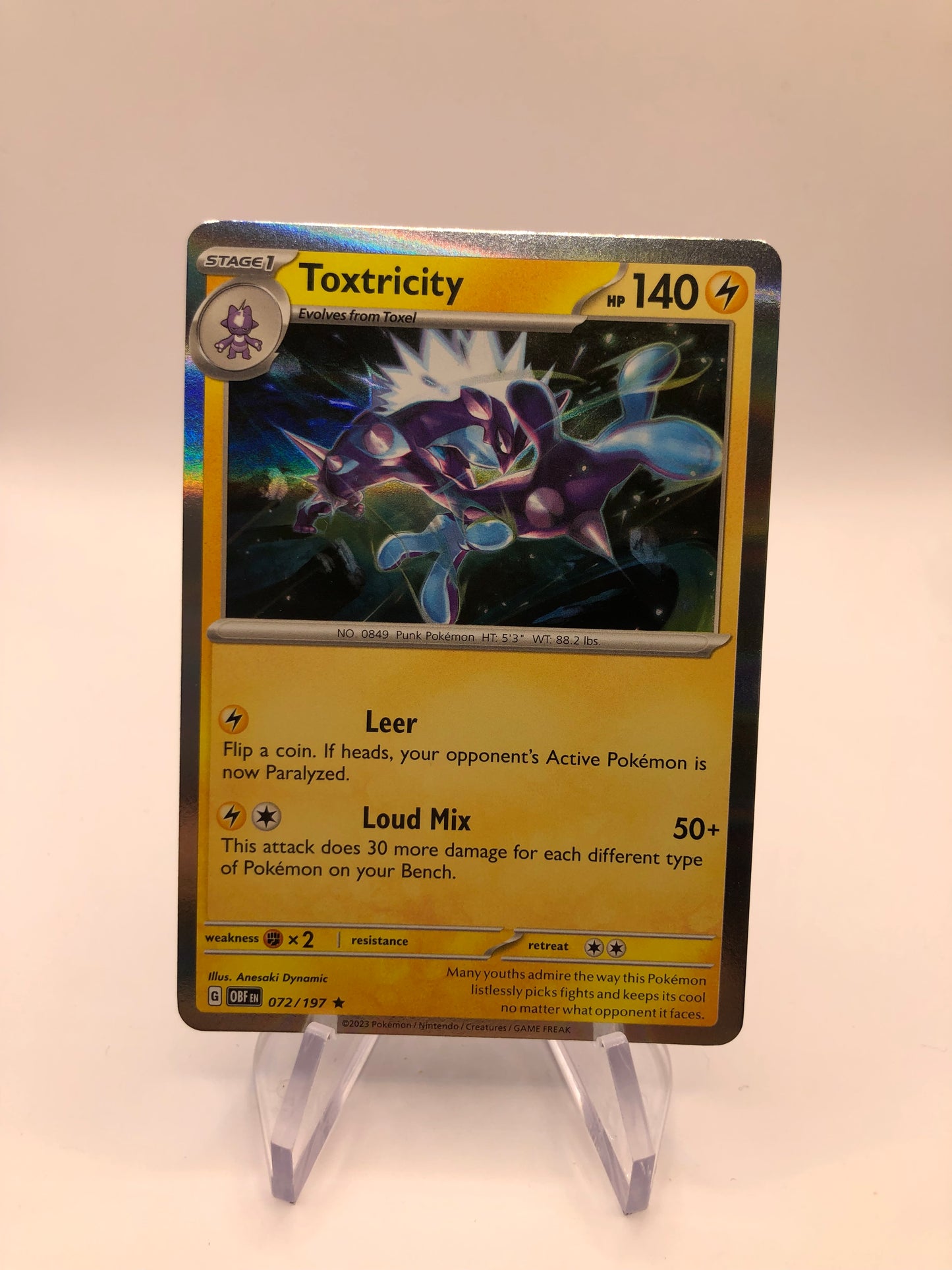 Pokemon Karte Holo Toxtricity 72/197 Englisch