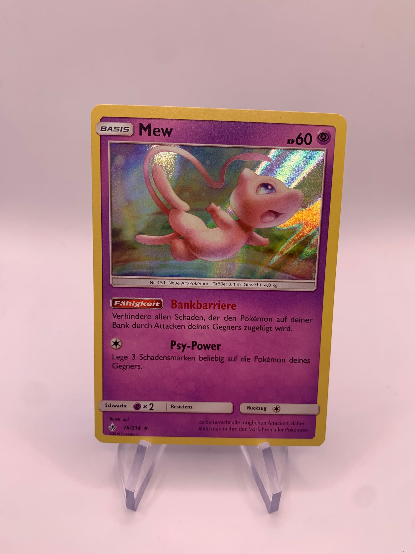 Pokemon Karte Holo Mew 76/214 Deutsch