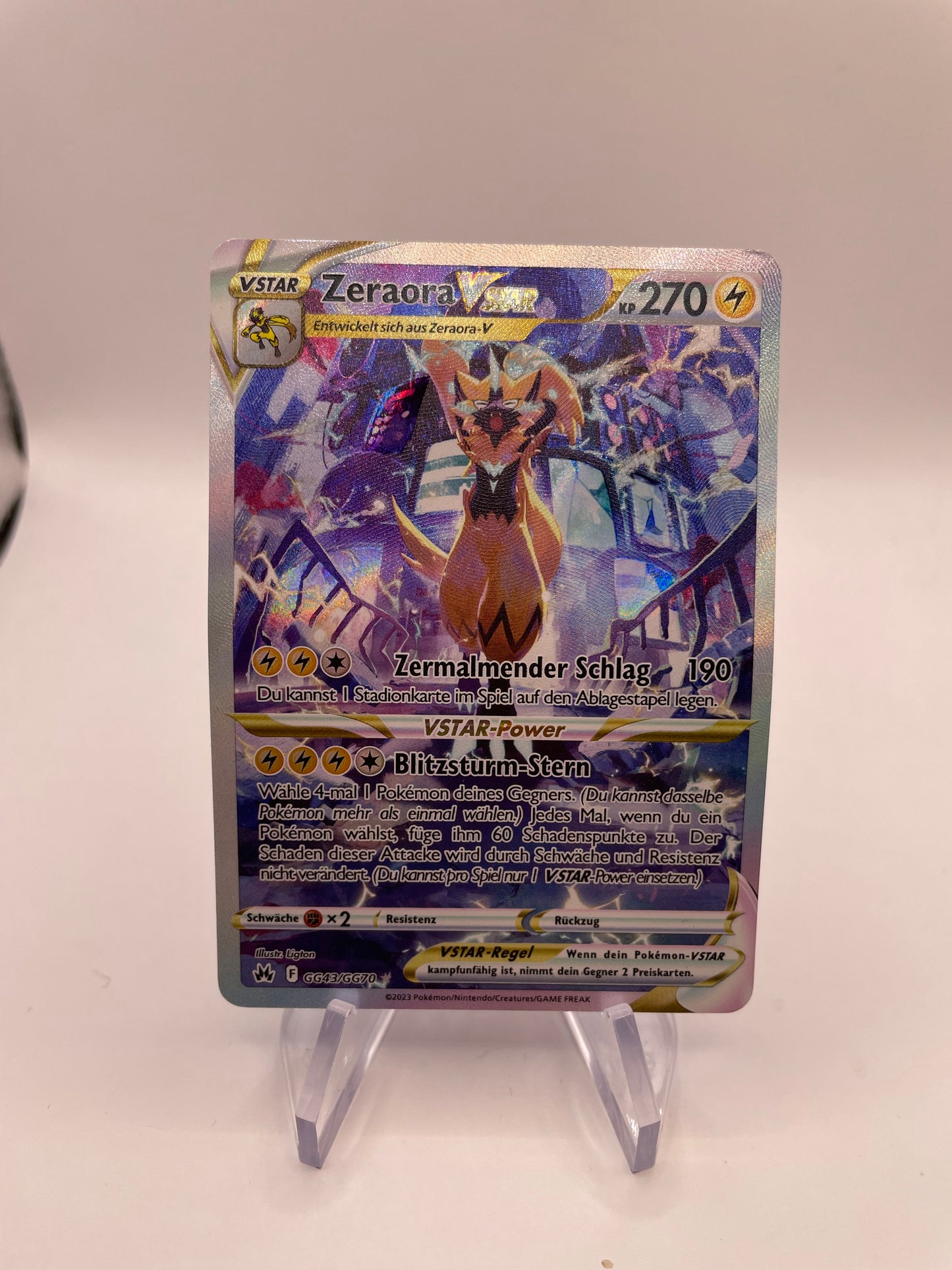 Pokemon Karte Alt-Art Zeraora GG43/GG70 Deutsch