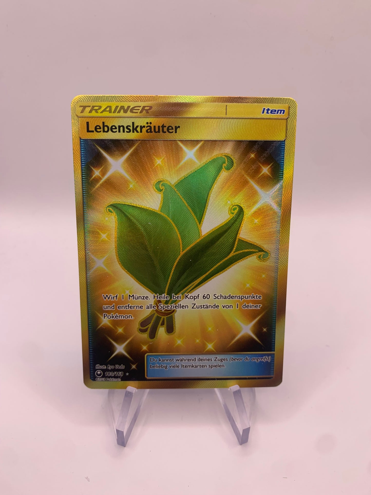 Pokemon Karte Gold Trainer Lebenskräuter 180/168 Deutsch