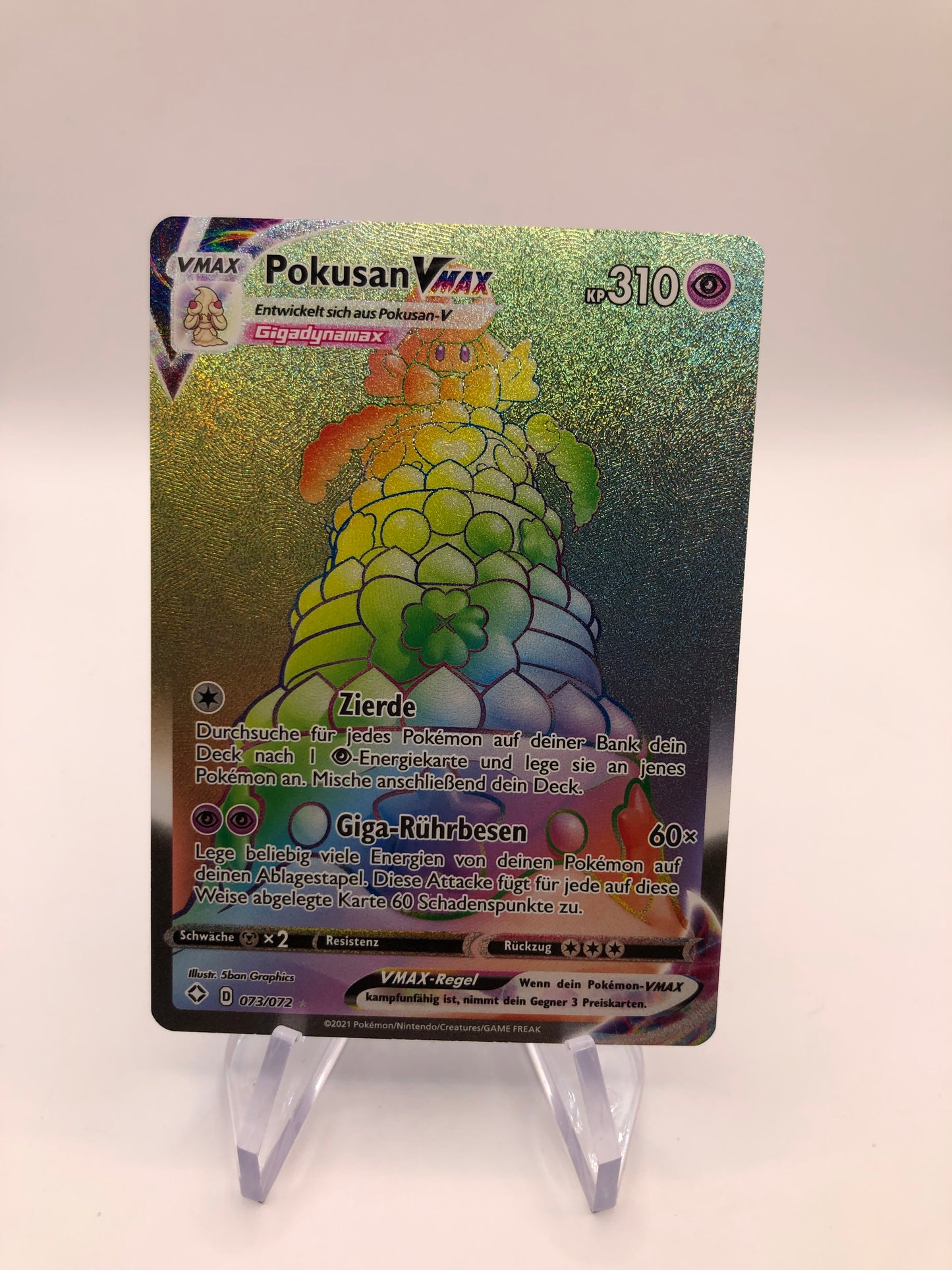 Pokemon Karte Vmax Rainbow Pokusan 73/72 Deutsch