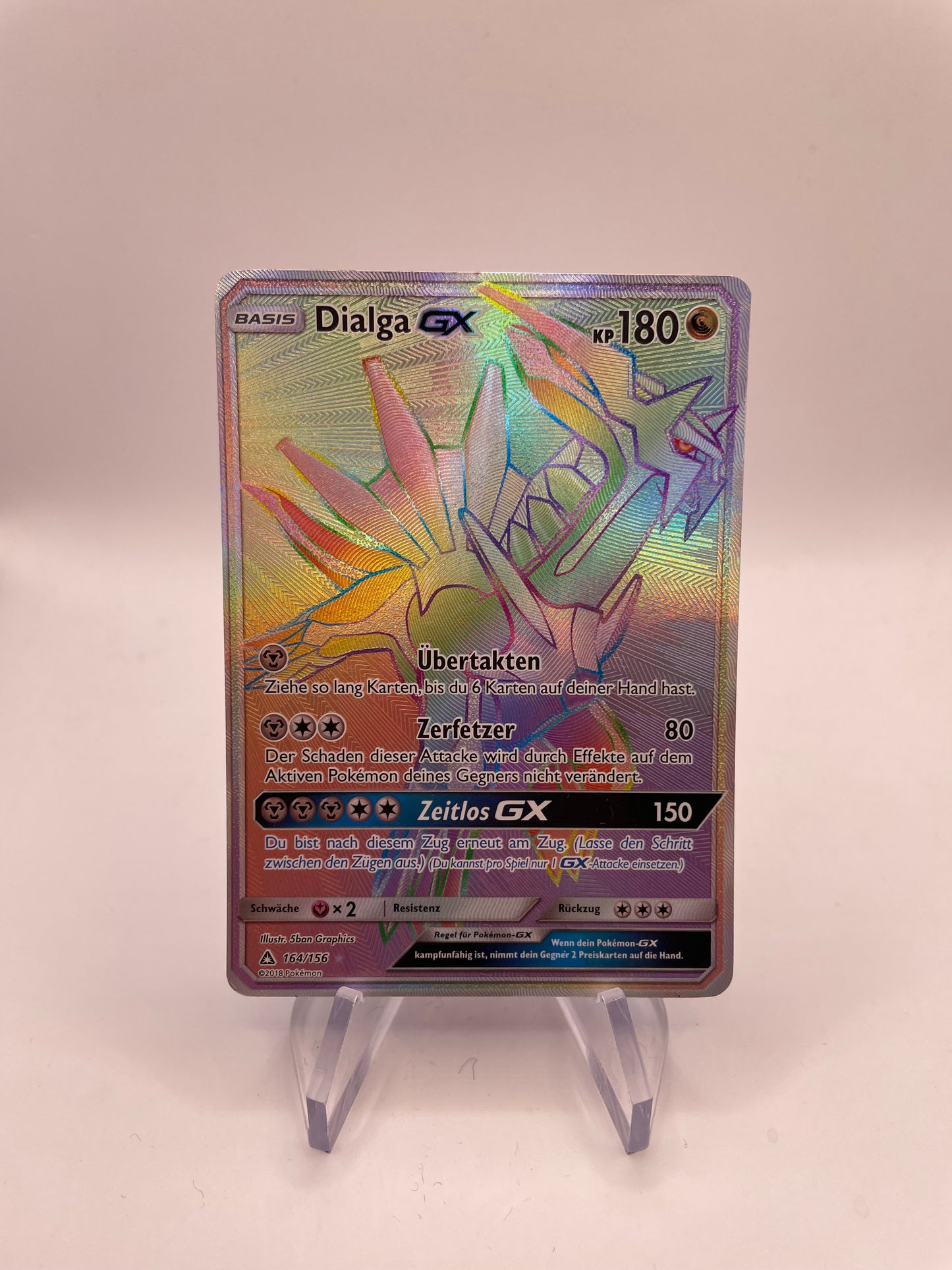 Pokemon Karte GX Rainbow Dialga 164/156 Deutsch