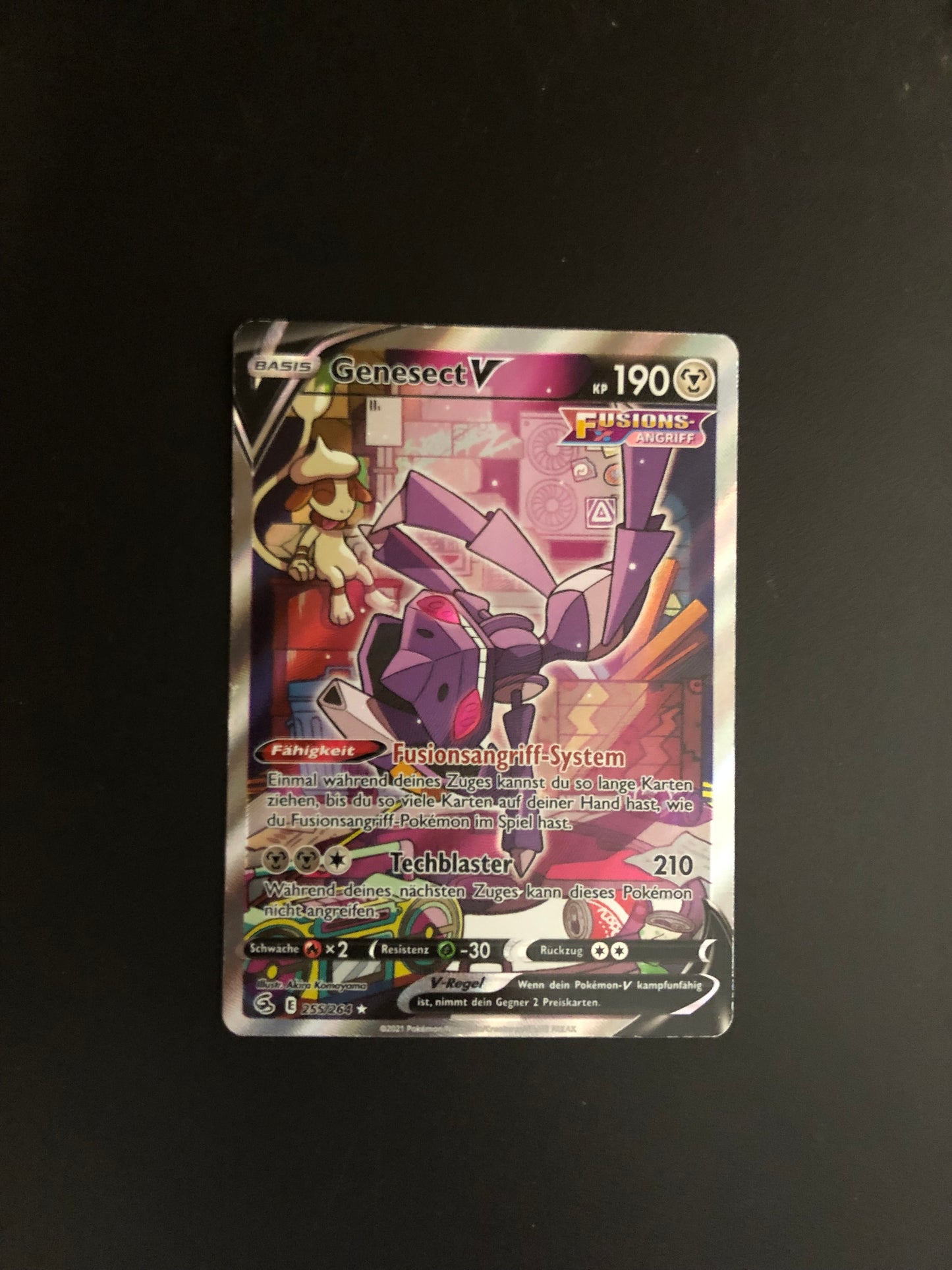 Pokemon Karte V Alt-Art Genesect 255/264 Deutsch