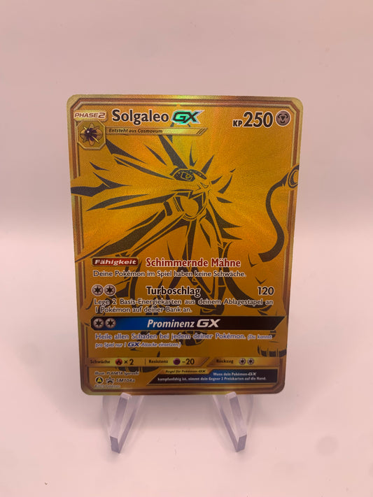 Pokemon Karte GX Gold Promo Solgaleo SM104a Deutsch