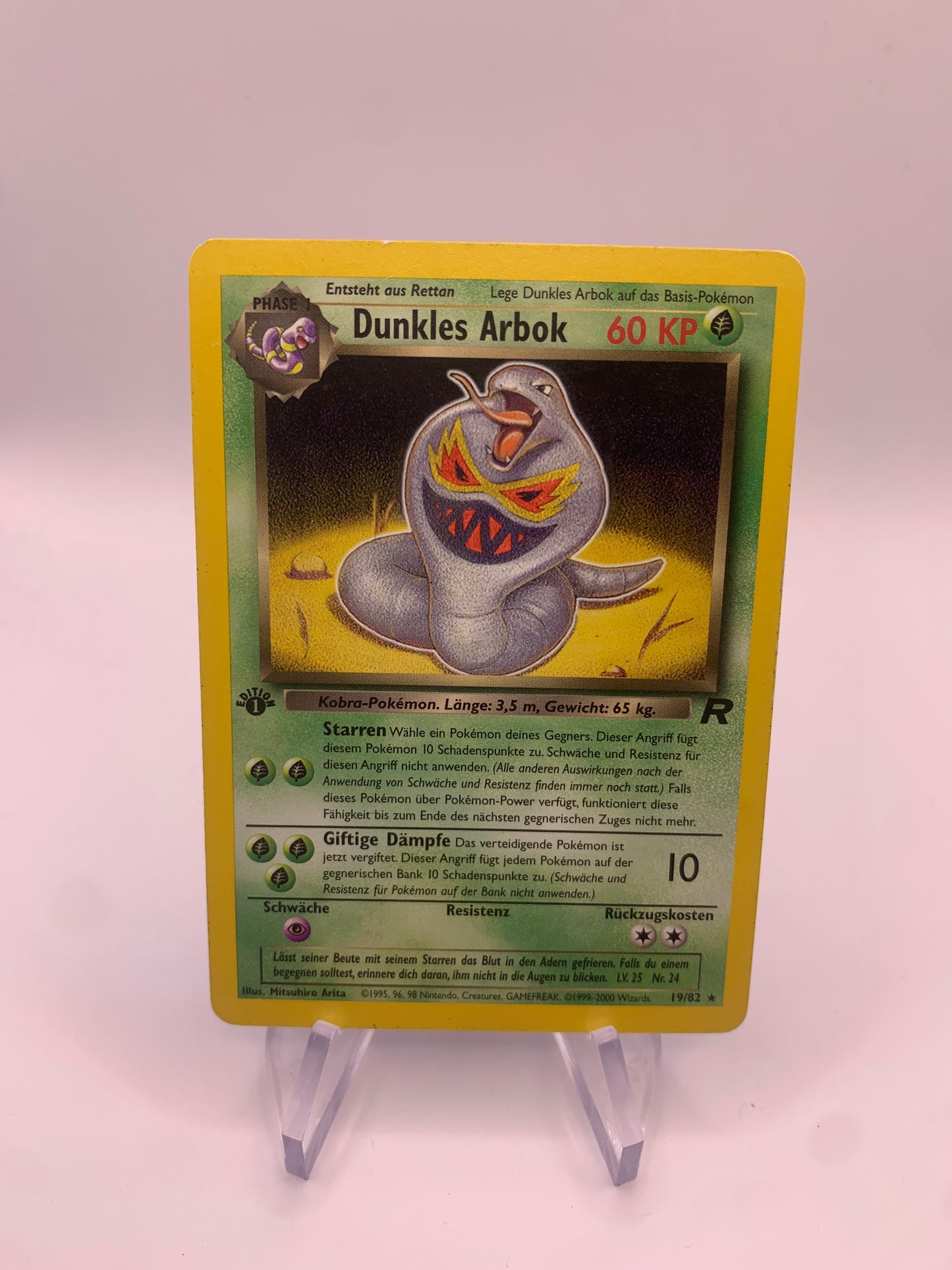 Pokemon Karte 1.Edition Dunkles Arbok 19/82 Deutsch