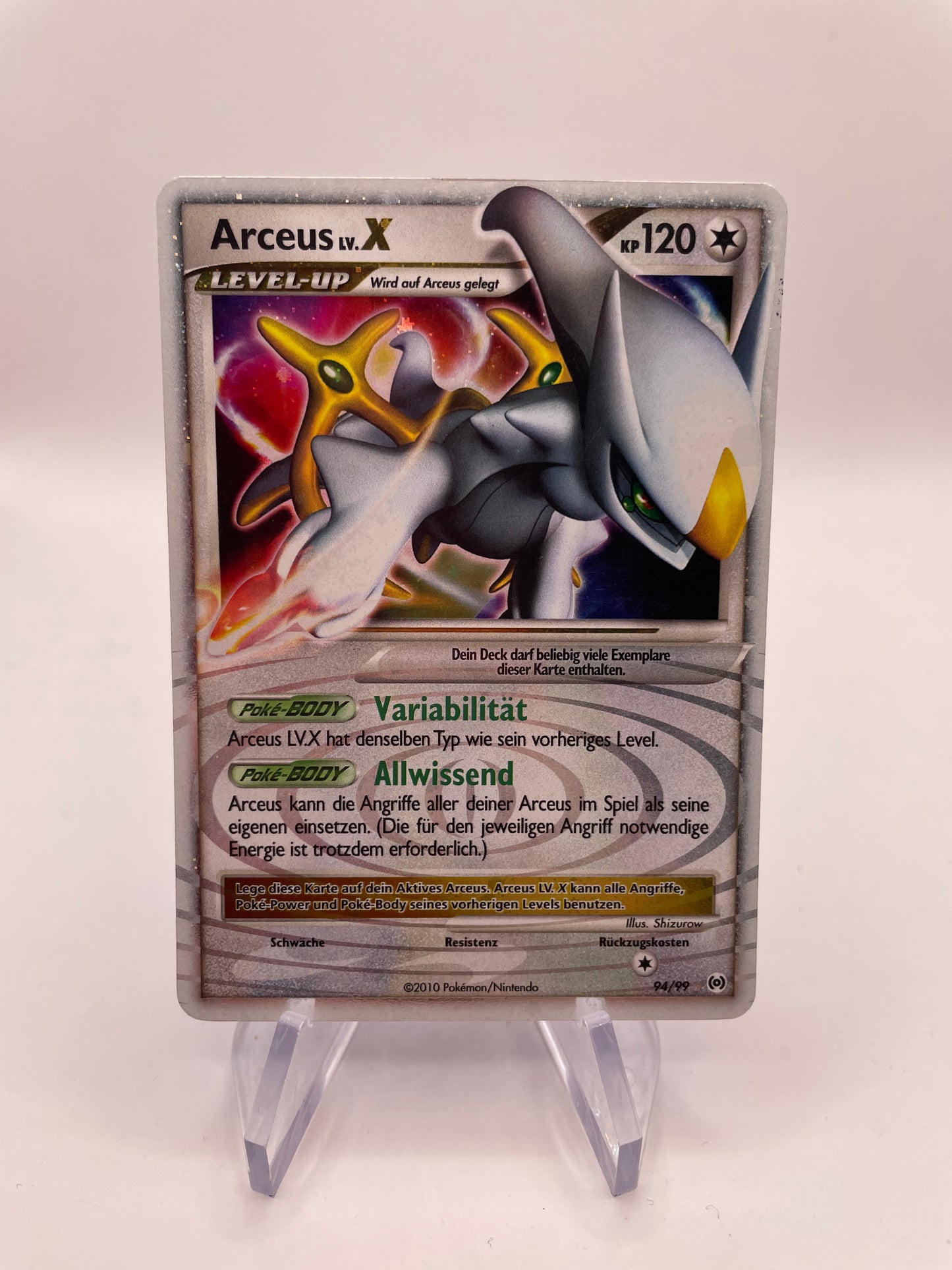 Pokemon Karte Lv.X Arceus 94/99 Deutsch