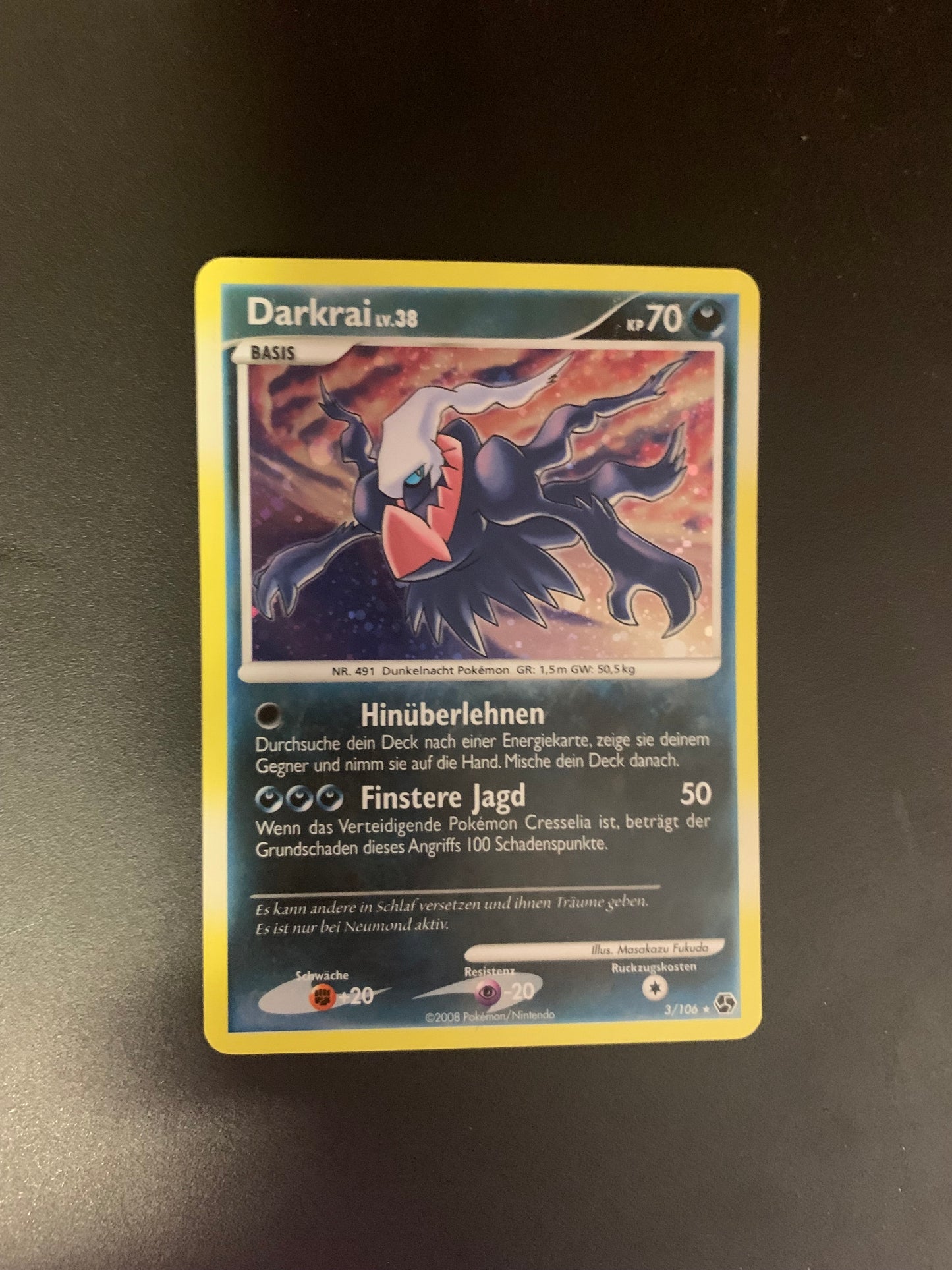 Pokemon Karte Holo Darkrai 3/106 Deutsch