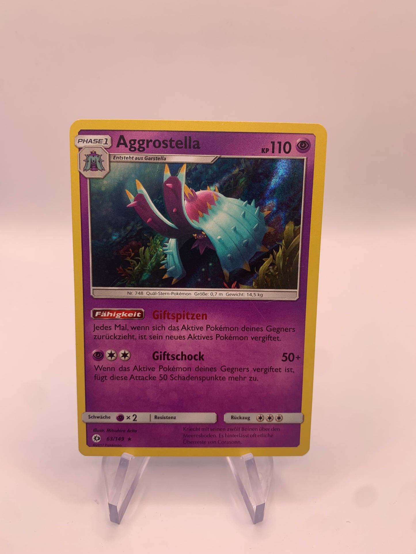 Pokemon Karte Holo Aggrostella 63/149 Deutsch