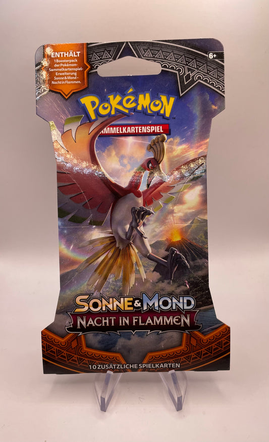 Pokemon Karten OVP Sleeved Booster Nacht im Flammen Deutsch