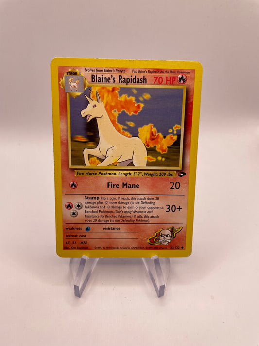 Pokemon Karte Gym Challenge Blaines Gallopa 33/132 Englisch