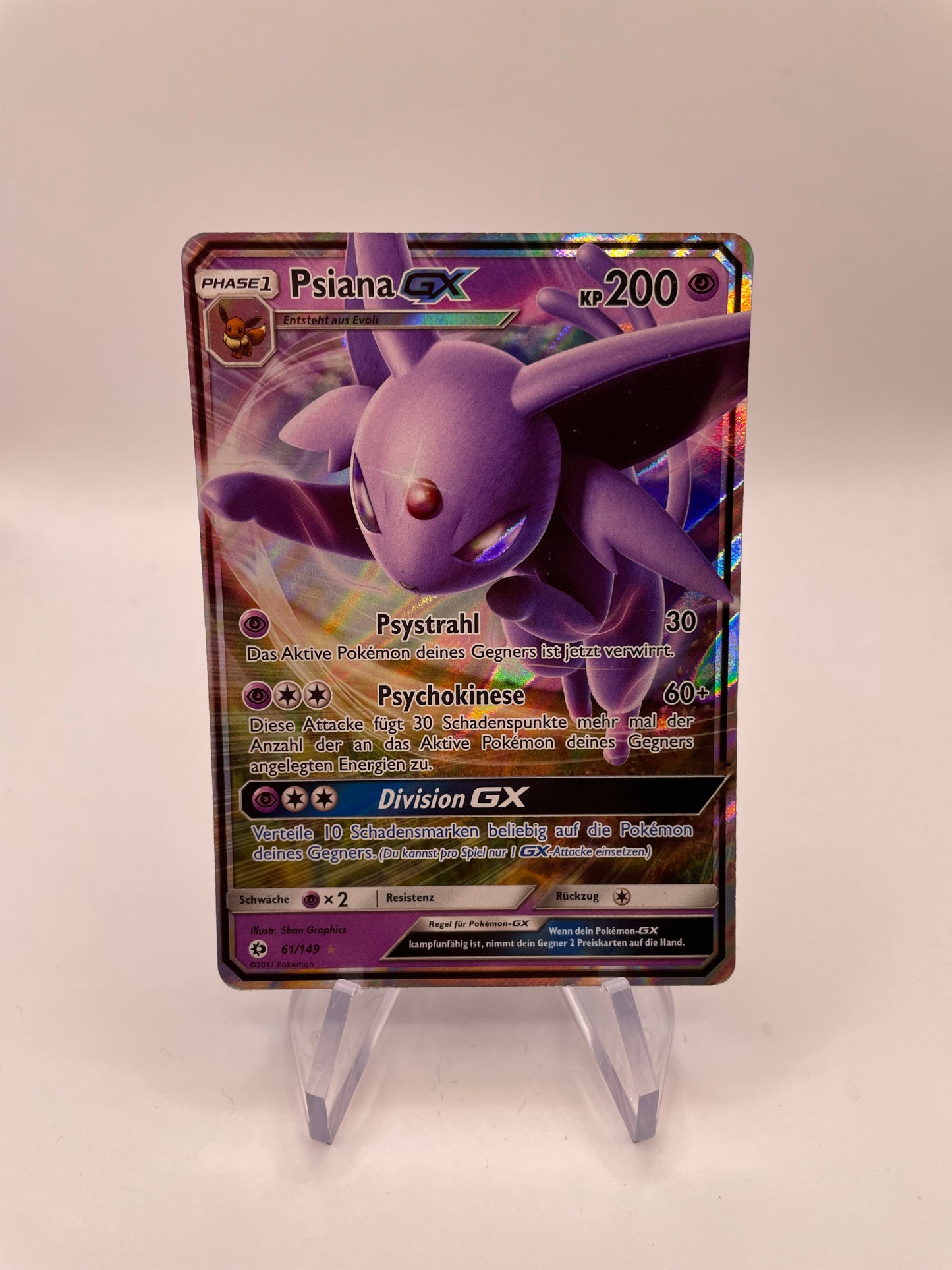 Pokemon Karte GX Psiana 61/149 Deutsch