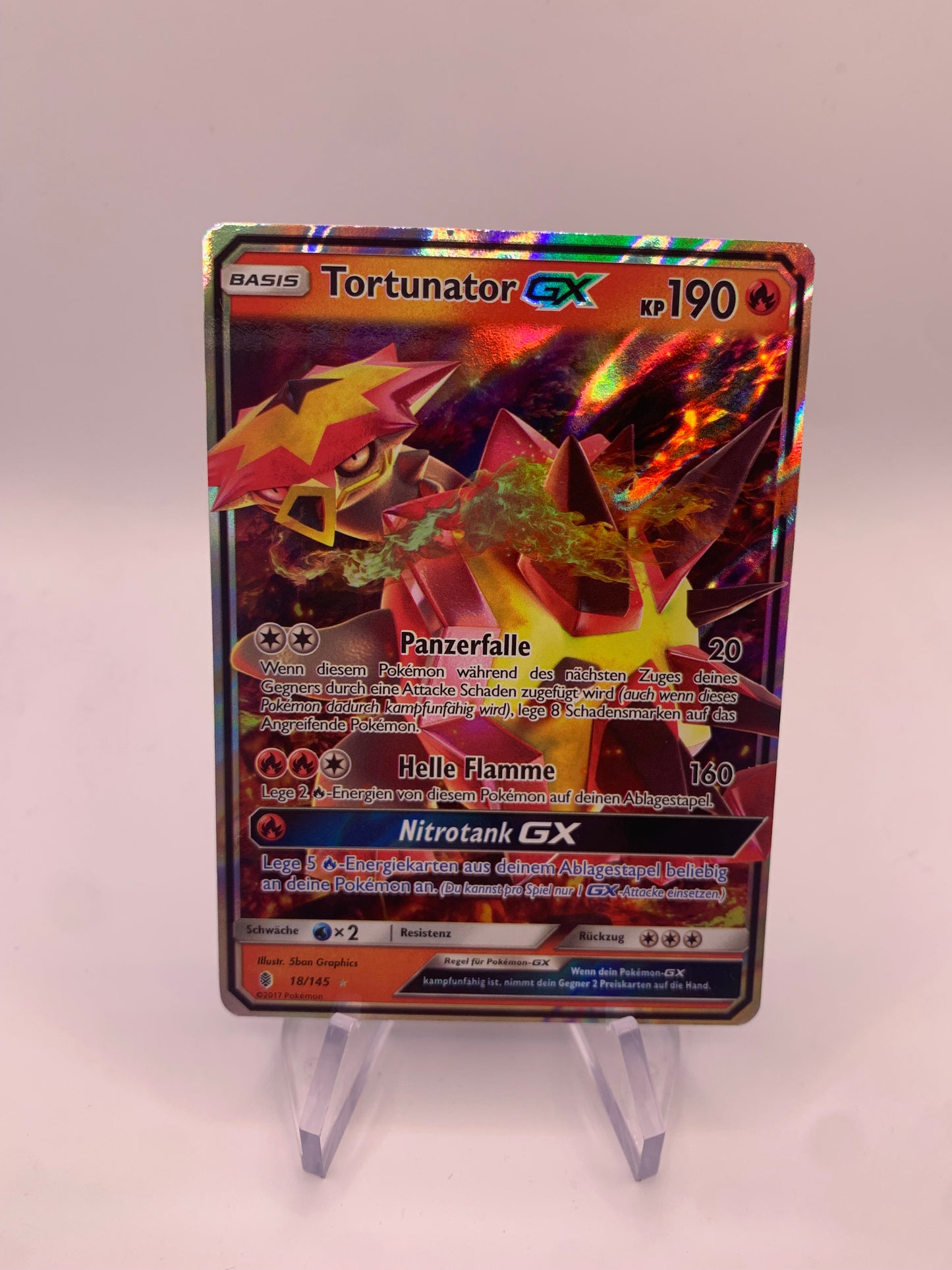 Pokemon Karte GX Tortunator 18/145 Deutsch