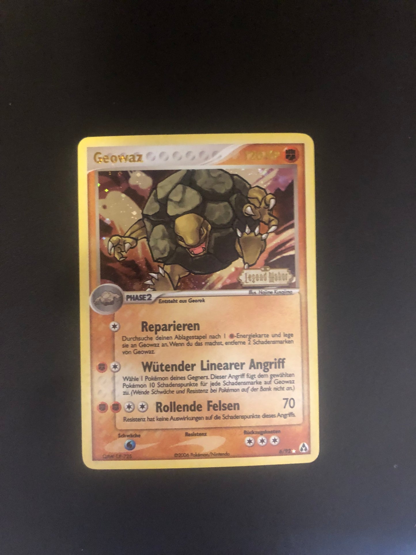 Pokemon Karte Stamp Geowaz 6/92 Deutsch