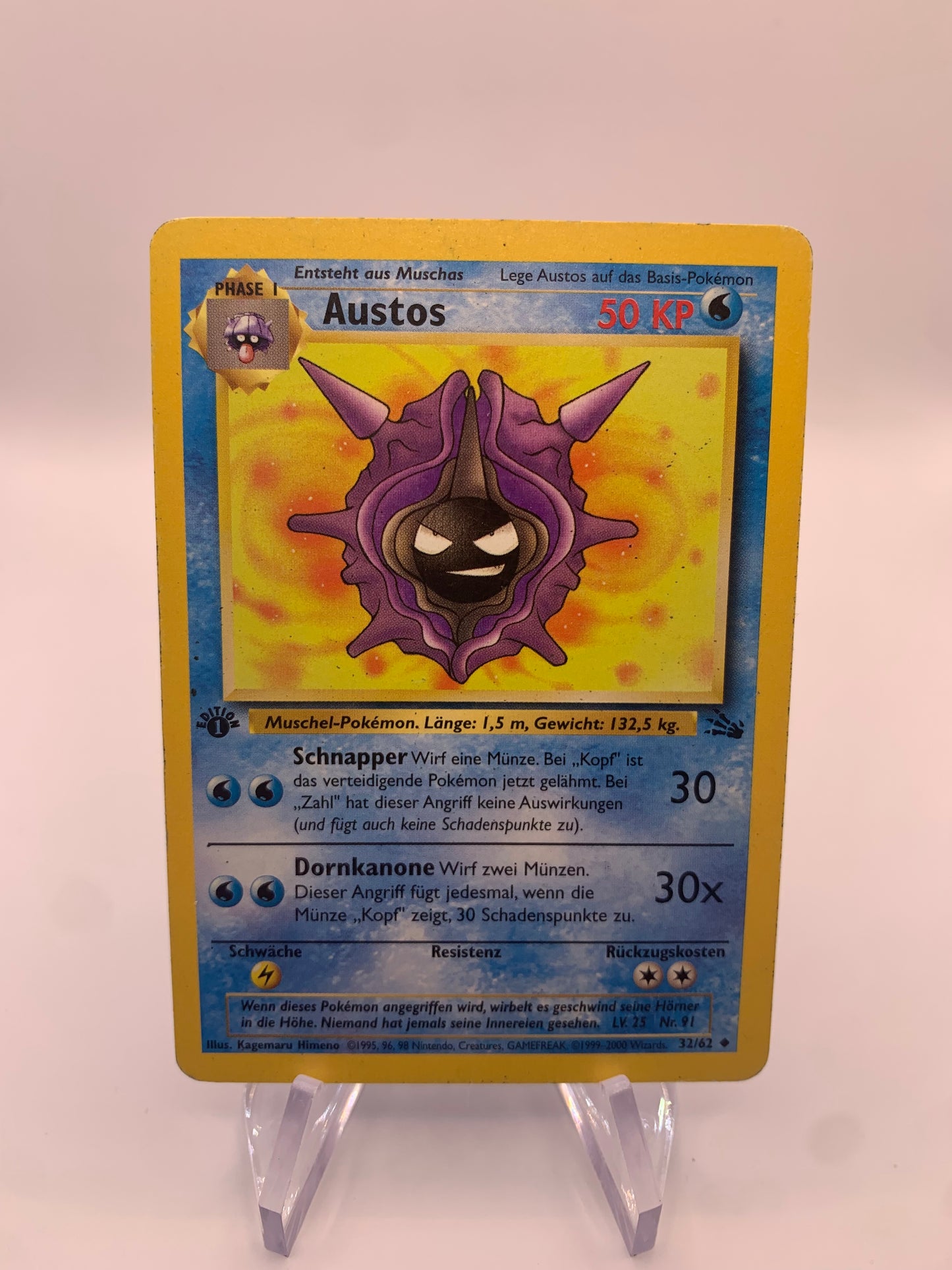 Pokemon Karte Fossil Austos 32/62 Deutsch