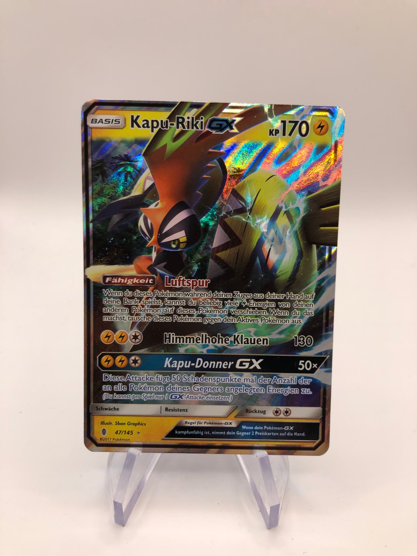 Pokemon Karte GX Kapu-Riki 47/145 Deutsch