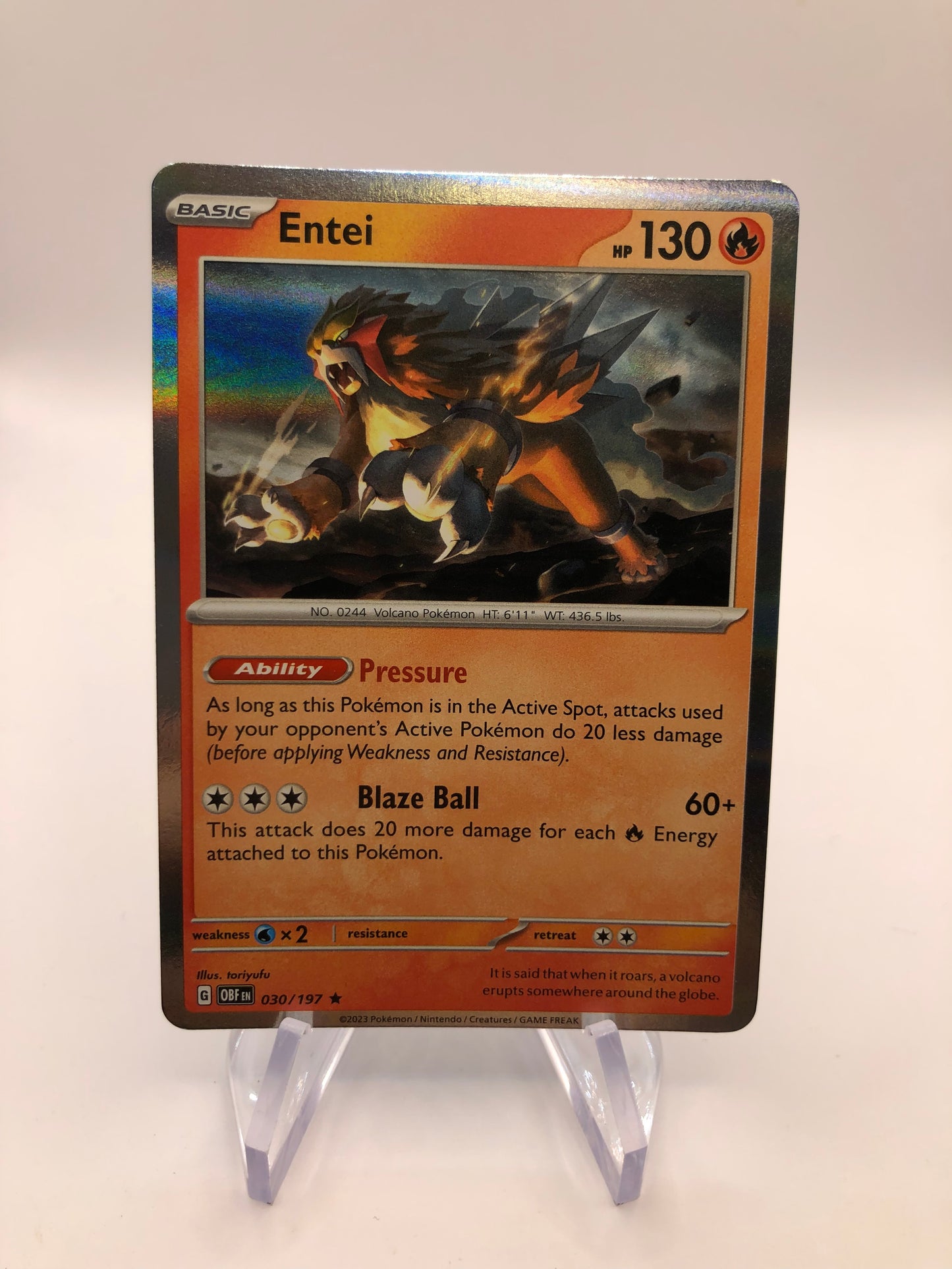Pokemon Karte Holo Entei 30/197 Englisch