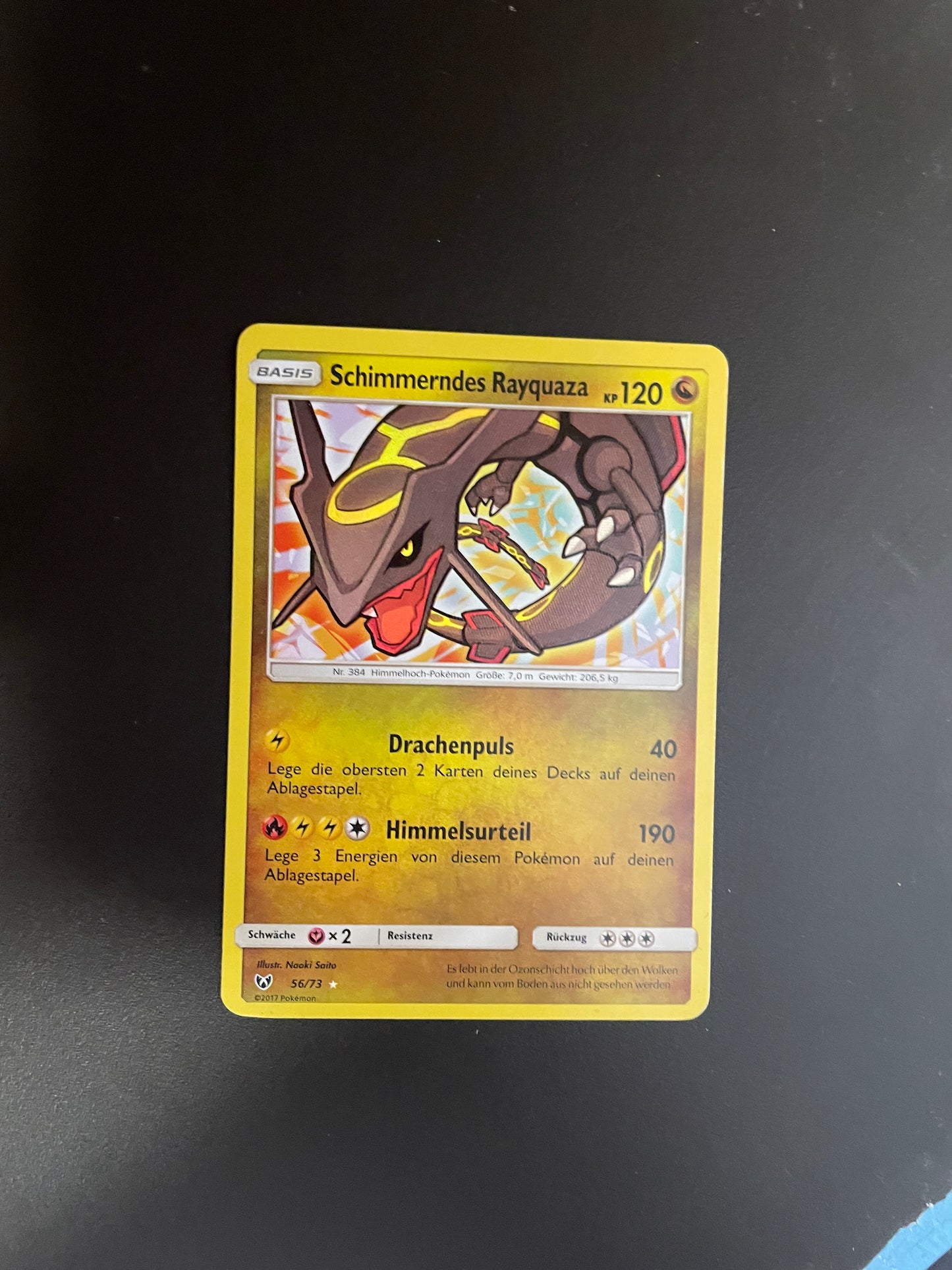 Pokemon Karte Schimmerndes Rayquaza 56/73 Deutsch