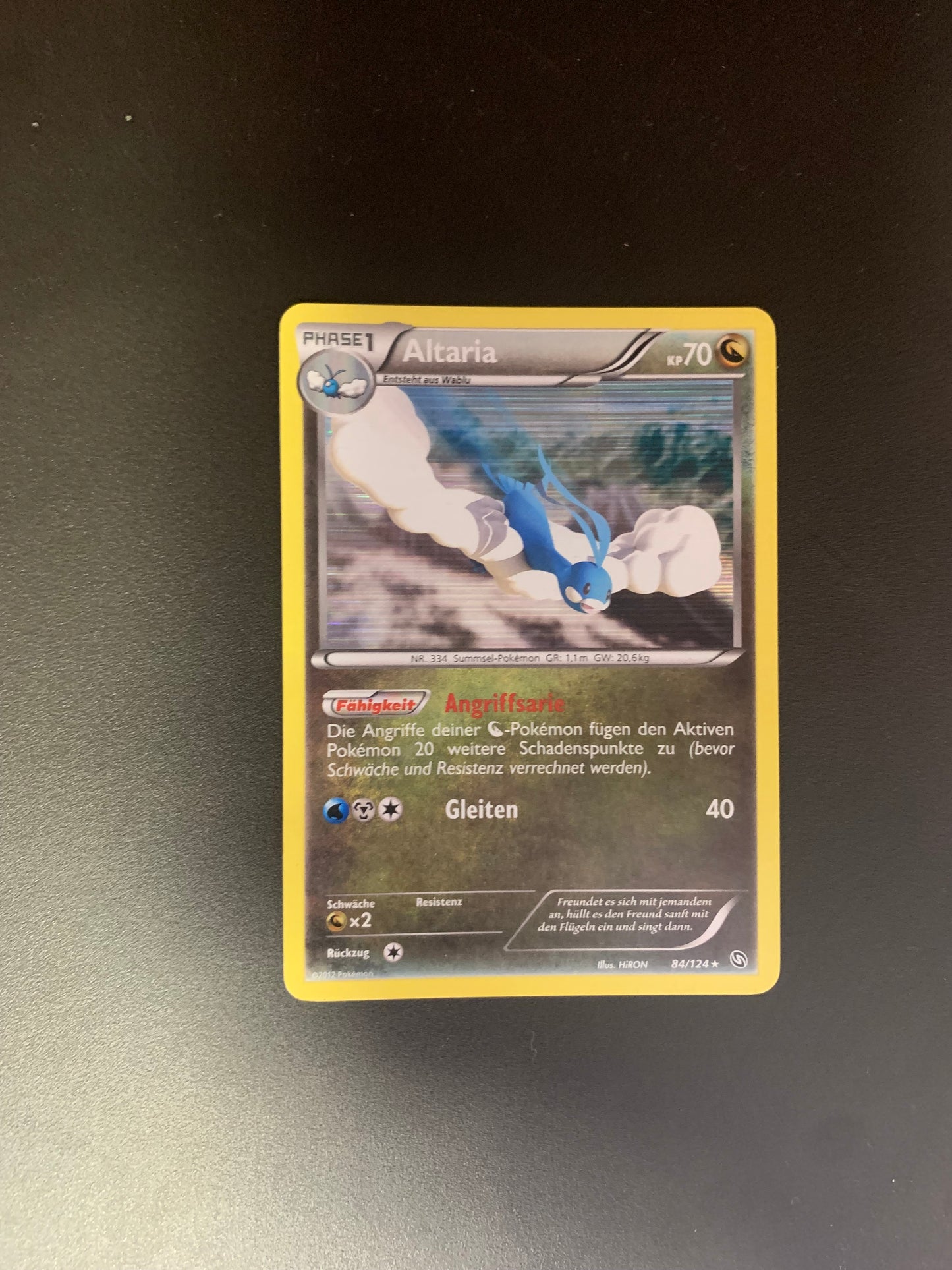 Pokemon Karte Holo Altaria 84/124 Deutsch