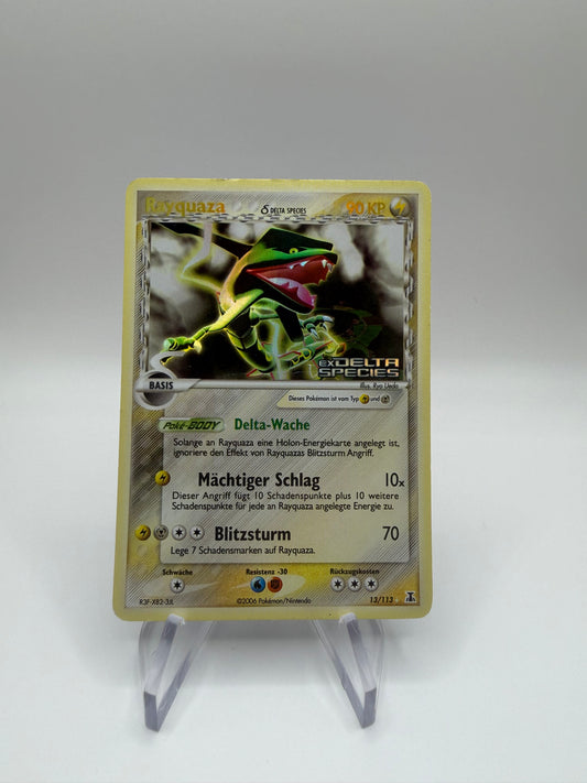 Pokemon Karte Delta Species Stamp Rayquaza 13/113 Deutsch