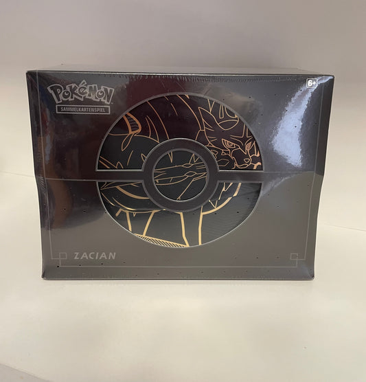 Pokemon OVP Top Trainer Box Plus Zacian Deutsch