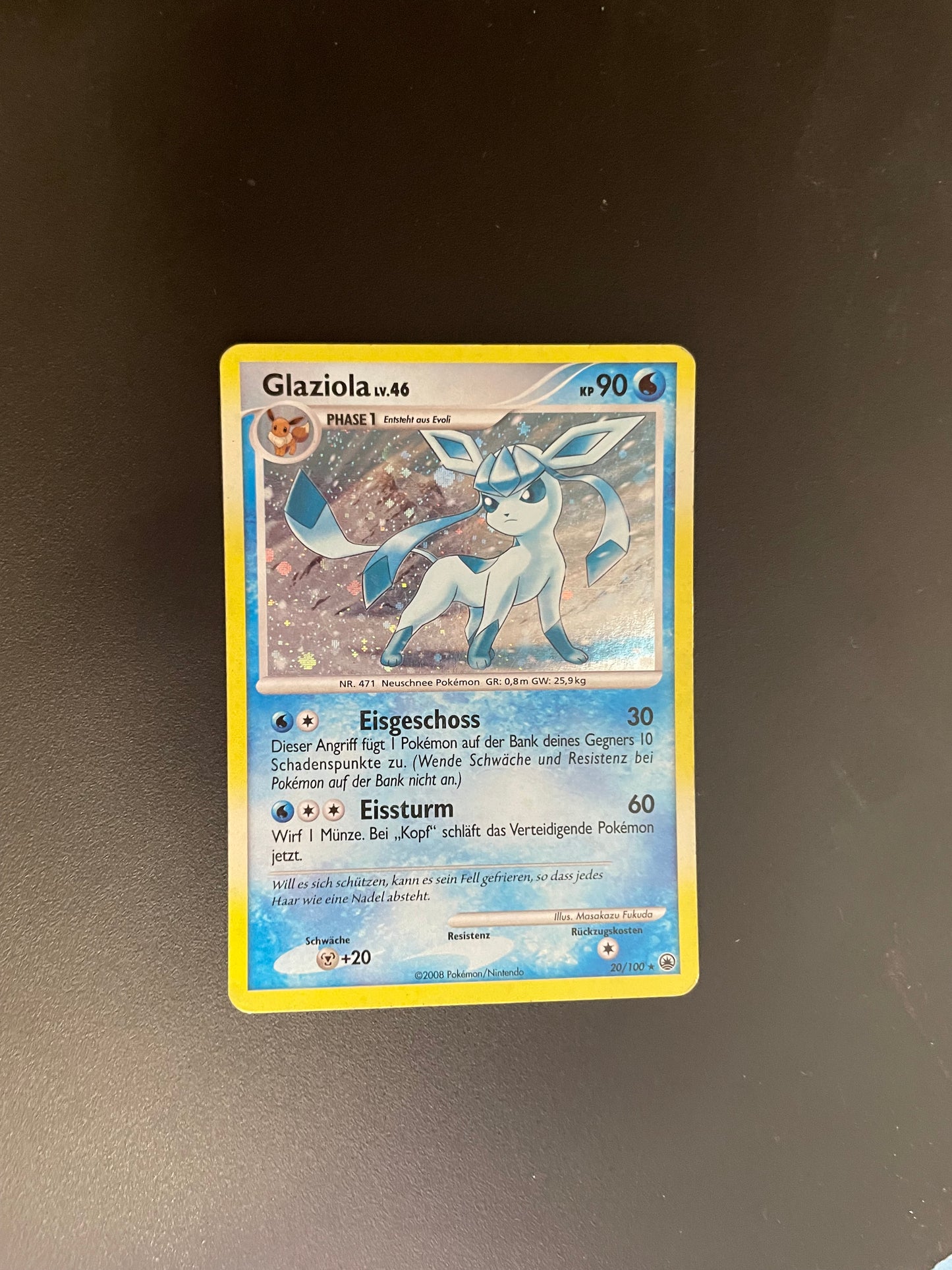 Pokemon Karte Holo Lv.46 Glaziola 20/100 Deutsch