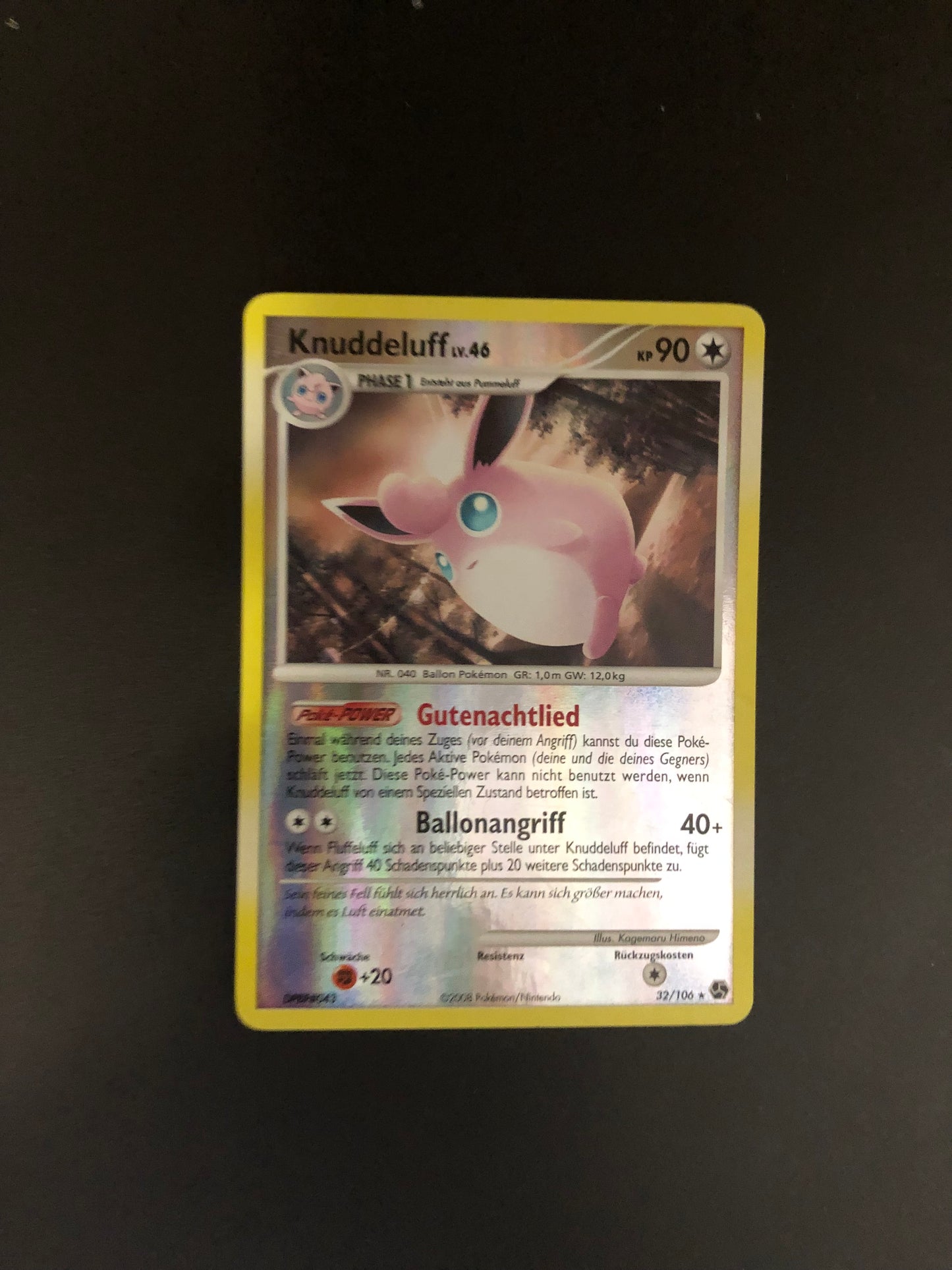 Pokemon Karte Revers Knuddeluff 32/106  Deutsch