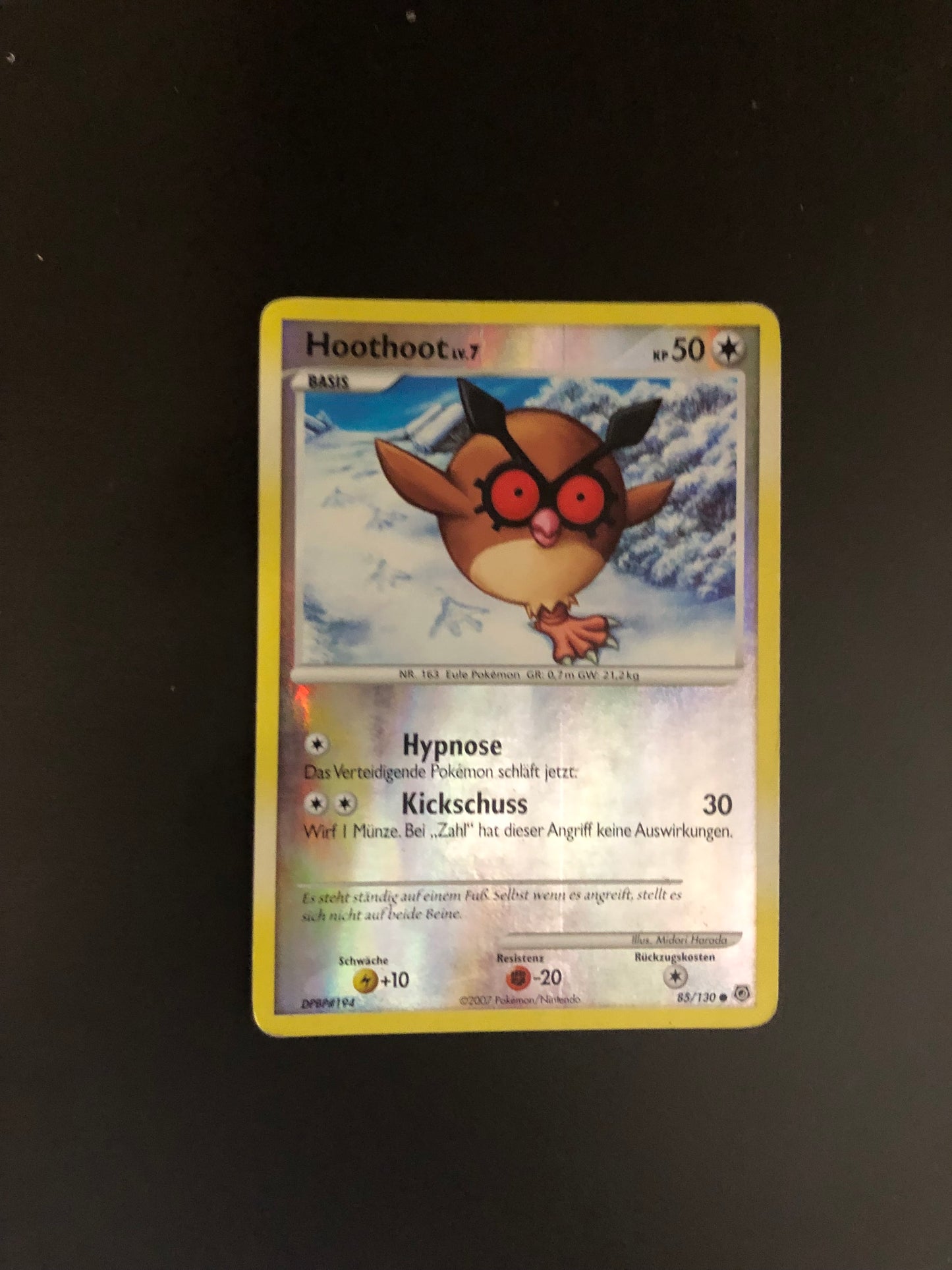 Pokemon Karte Revers Hoothoot 85/130 Deutsch