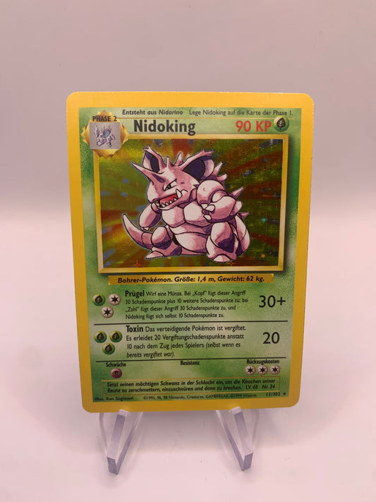 Pokemon Karte Holo Nidoking Base Set 11/102 Deutsch