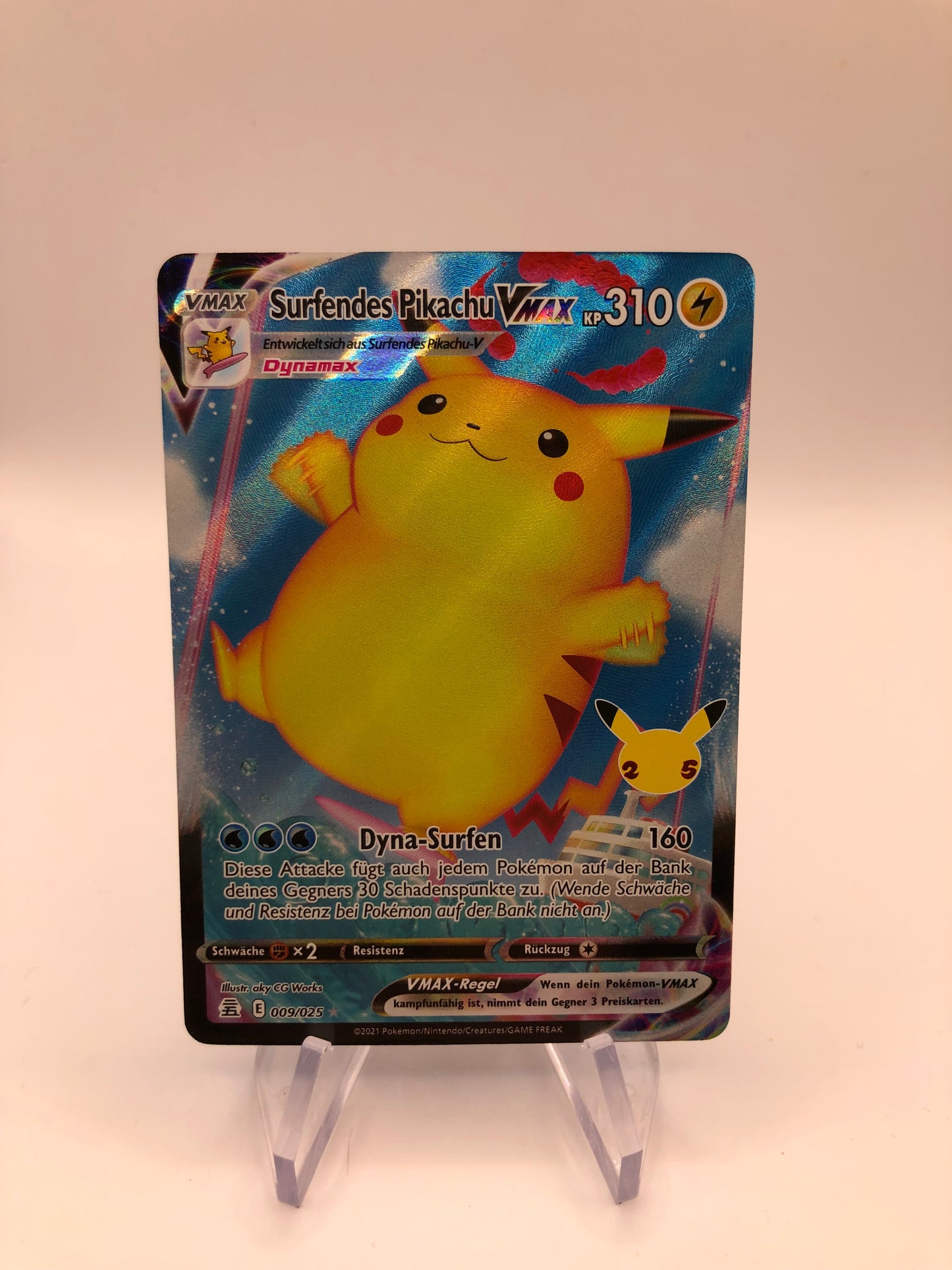 Pokemon Karte Vmax Surfendes Pikachu 9/25 Deutsch