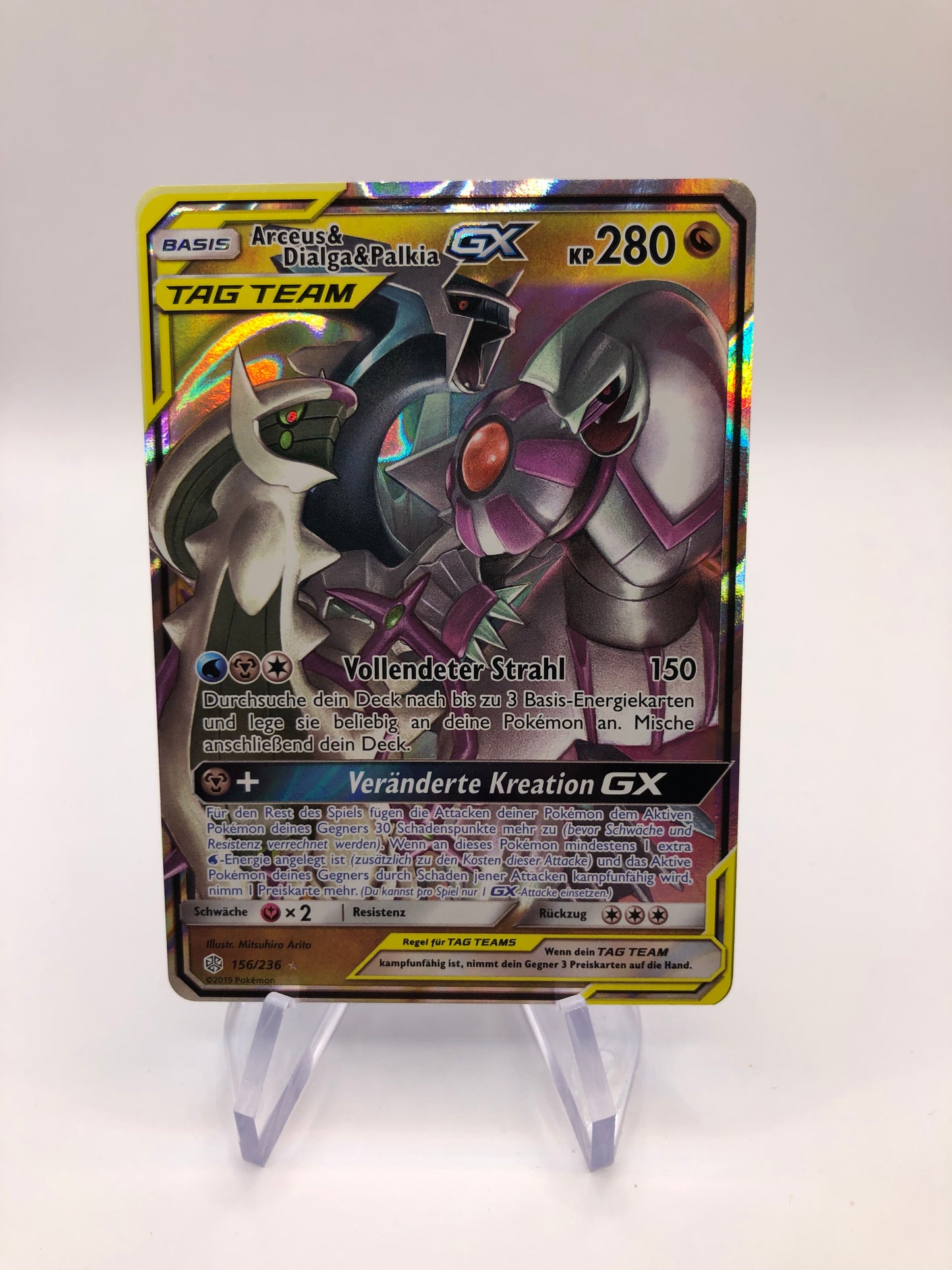 Pokemon Karte GX Tag Team Arceus&Dialga&Palkia 156/236 Deutsch