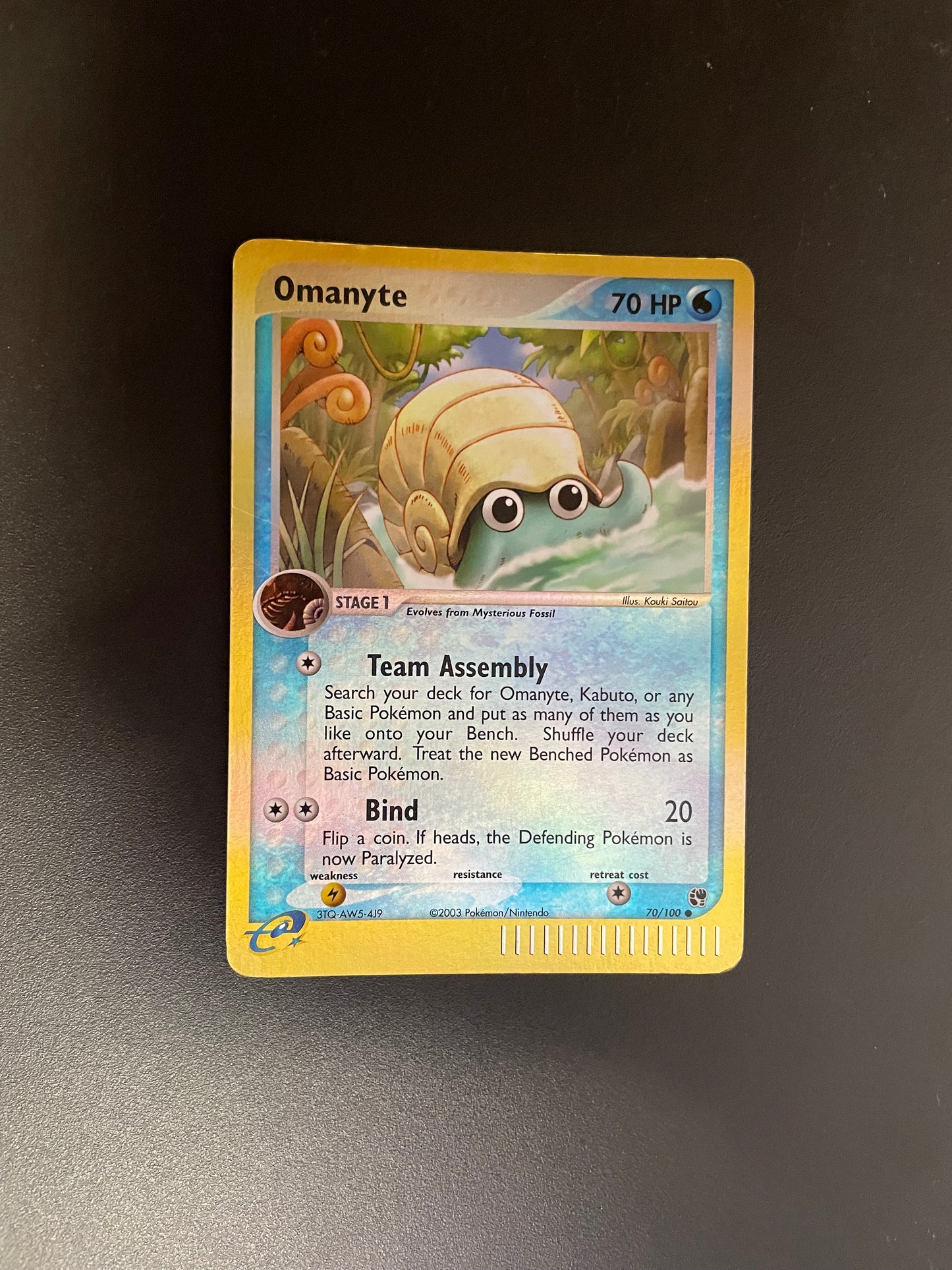 Pokemon Karte E Series Revers Omanyte 70/100 Englisch