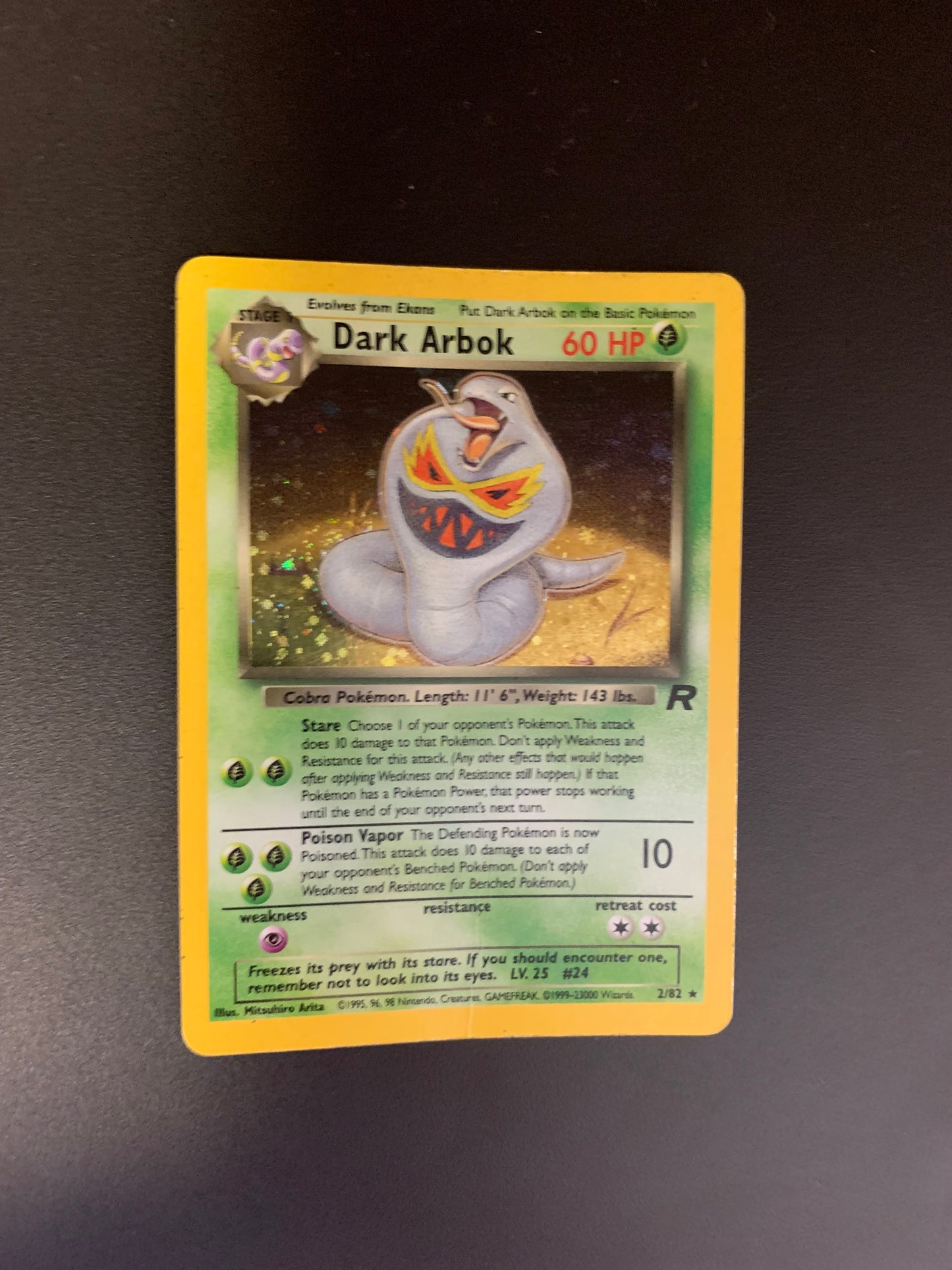 Pokemon Karte Holo Arbok Rocket 2/82 Englisch