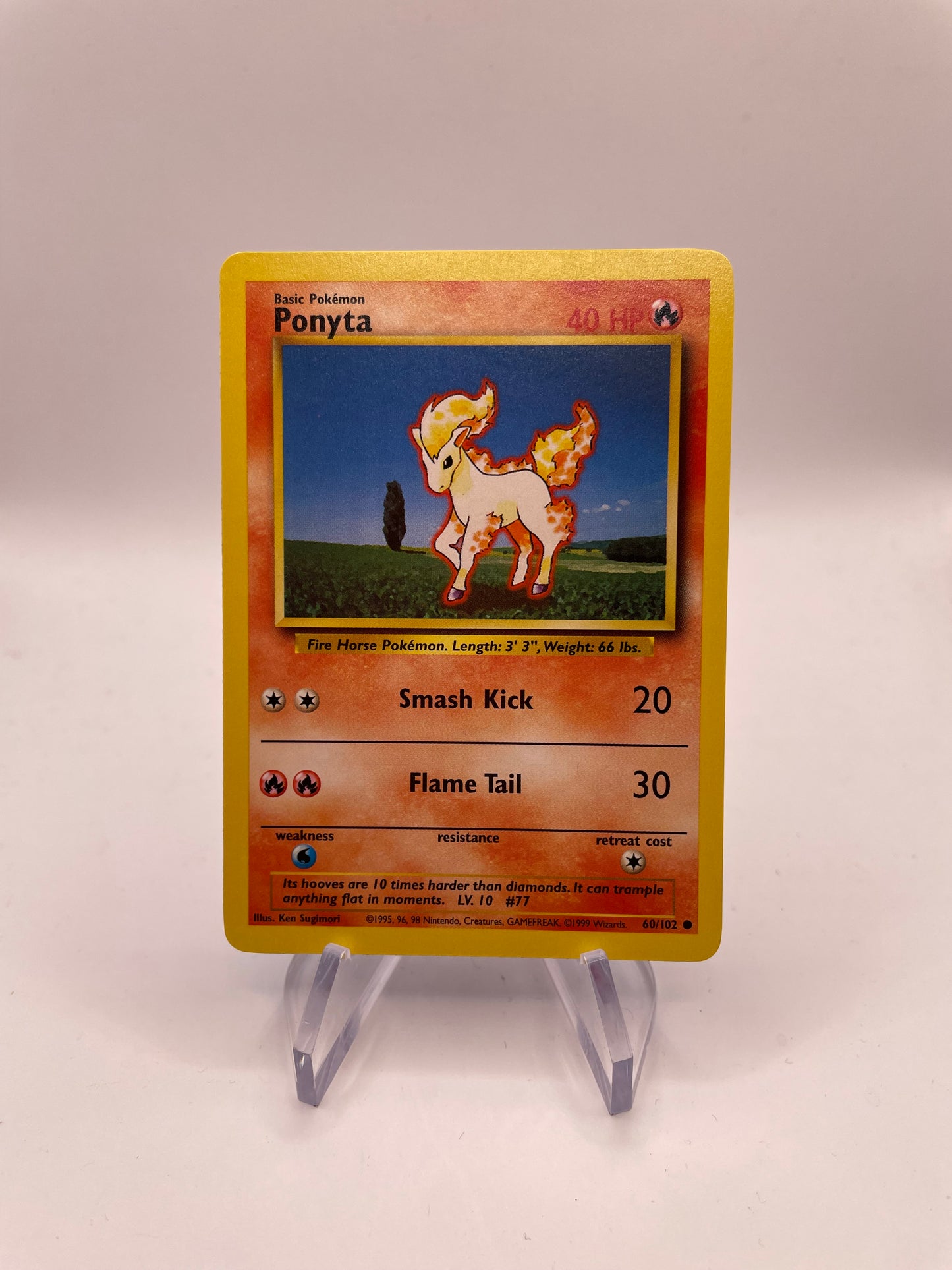 Pokemon Karte Base Set Ponyta 60/102 Englisch