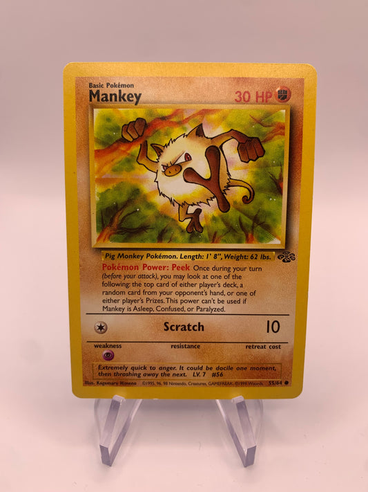 Pokemon card Mankey 55/64 Jungle English