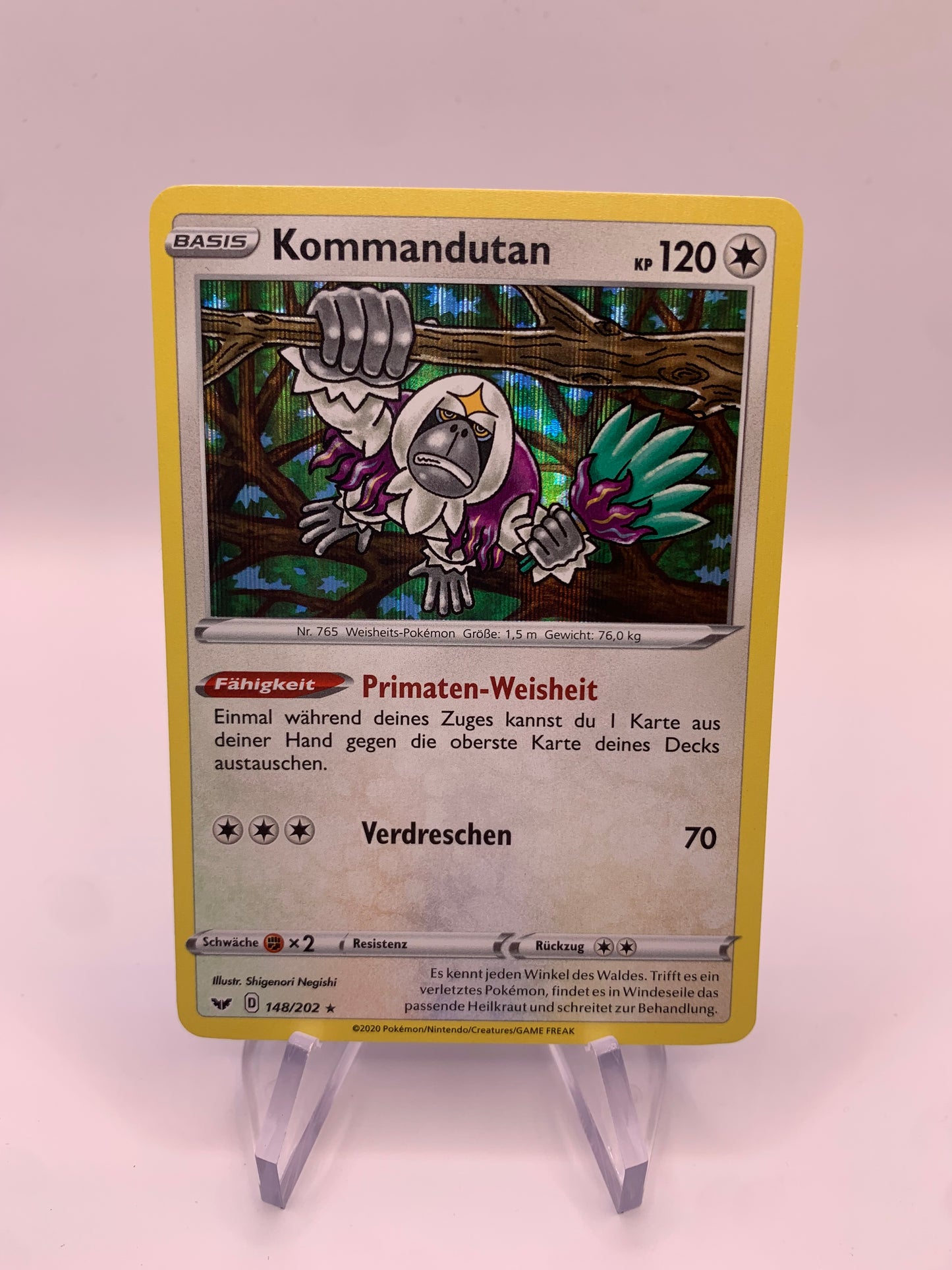 Pokemon Karte Holo Kommandutan 148/202 Deutsch