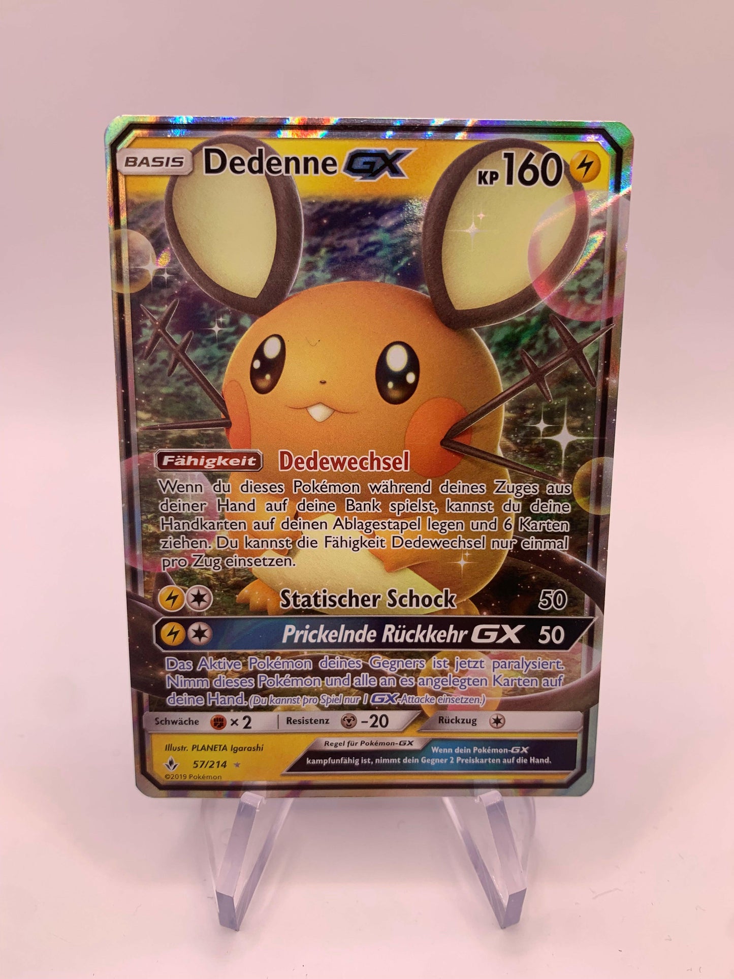 Pokémon Karte GX Dedenne 57/214 deutsch