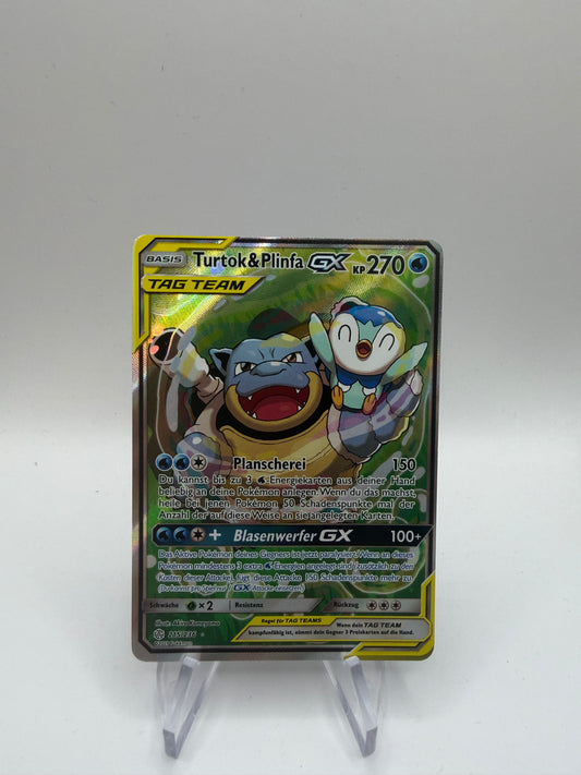 Pokemon Karte Tag Team Alt Art Turtok & Plinfa 215/236 Deutsch