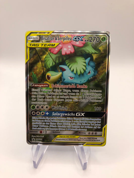 Pokemon Karte Vmax Tag Team Promo GX Bisaflor&Serpifeu SM229 Deutsch