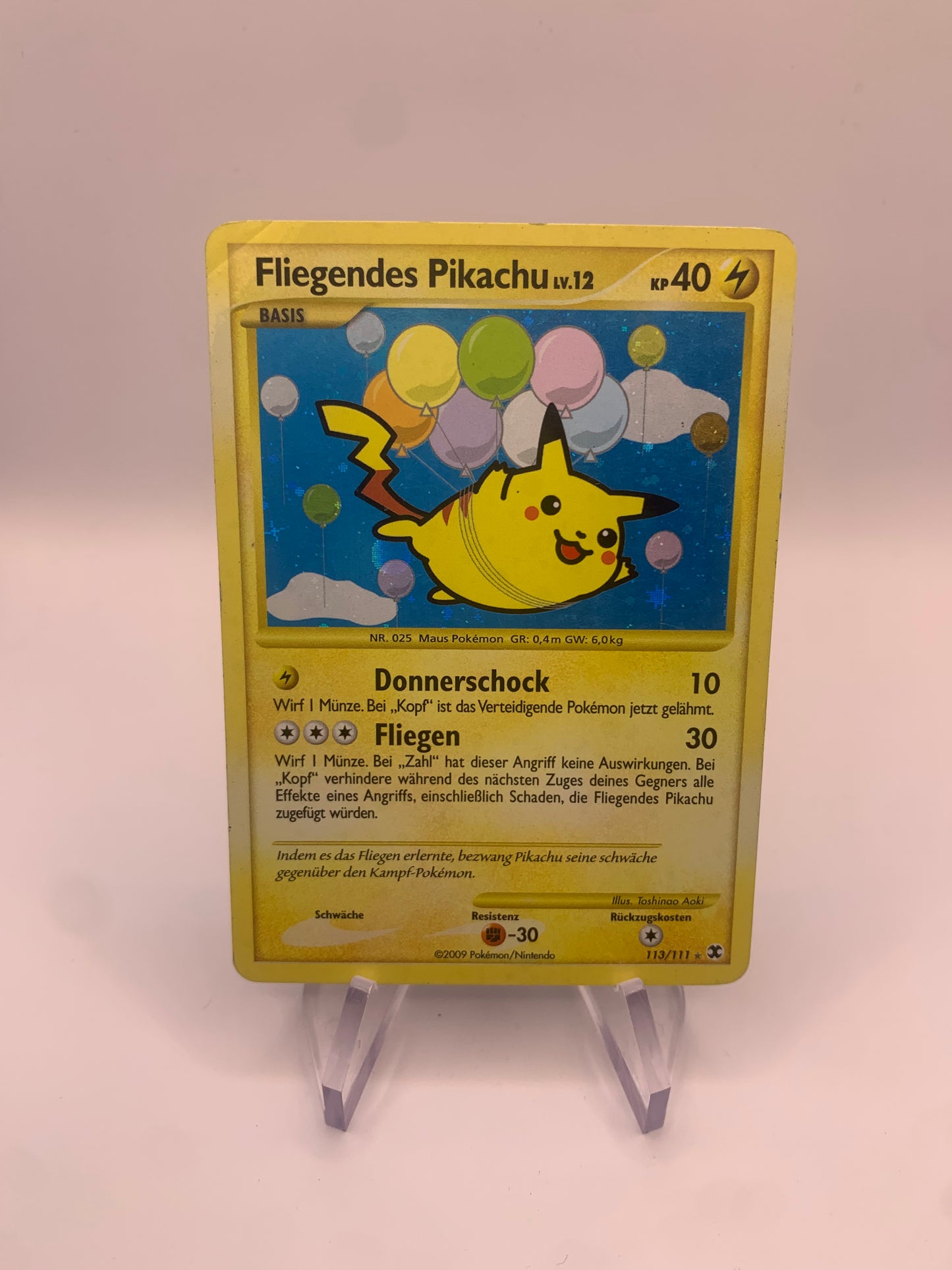 Pokemon Karte Holo Fliegendes Pikachu 113/111 Deutsch