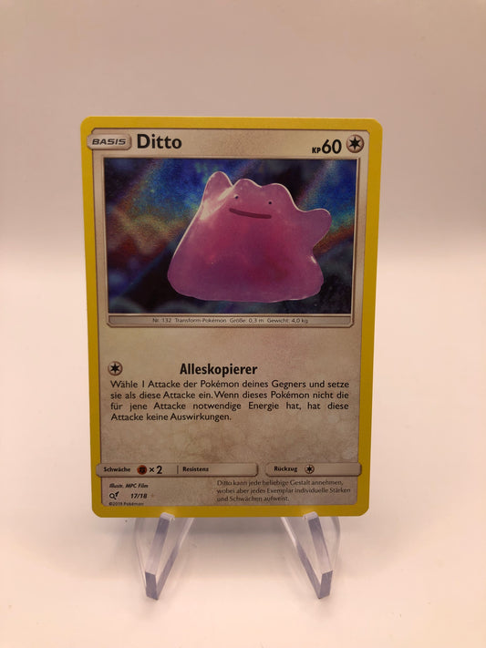 Pokemon Karte Meisterdetektiv Pikachu Ditto 17/18 Deutsch