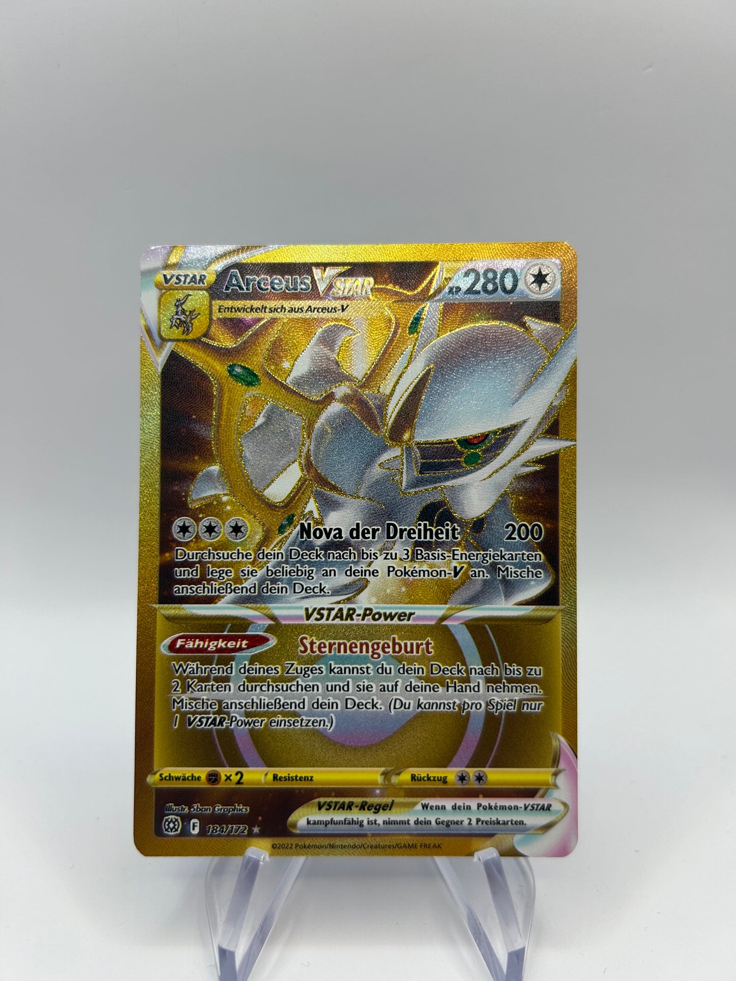 Pokemon Card Vstar Gold Arceus 184/172 German