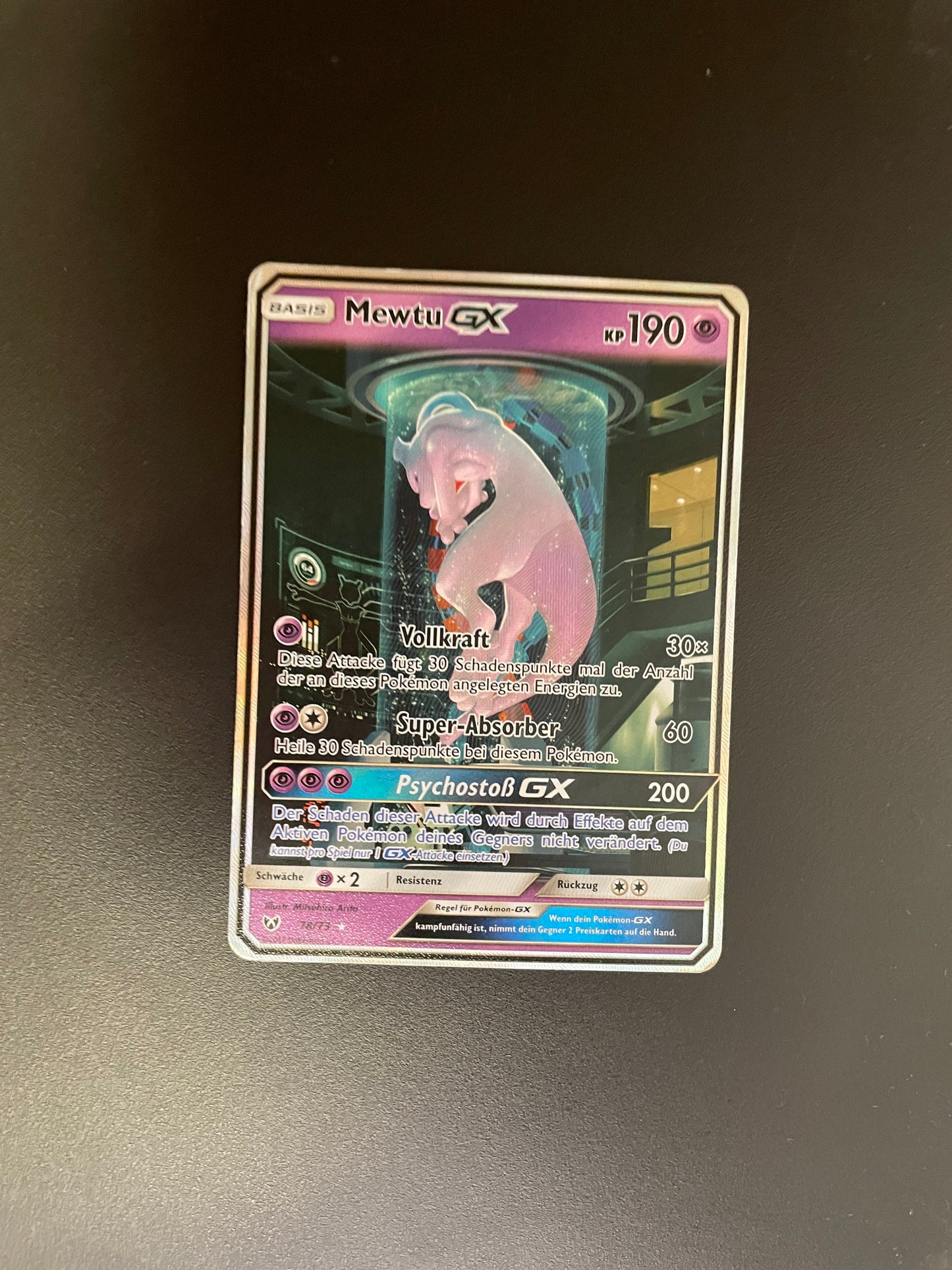 Pokemon Karte GX Mewtu 78/73 Deutsch