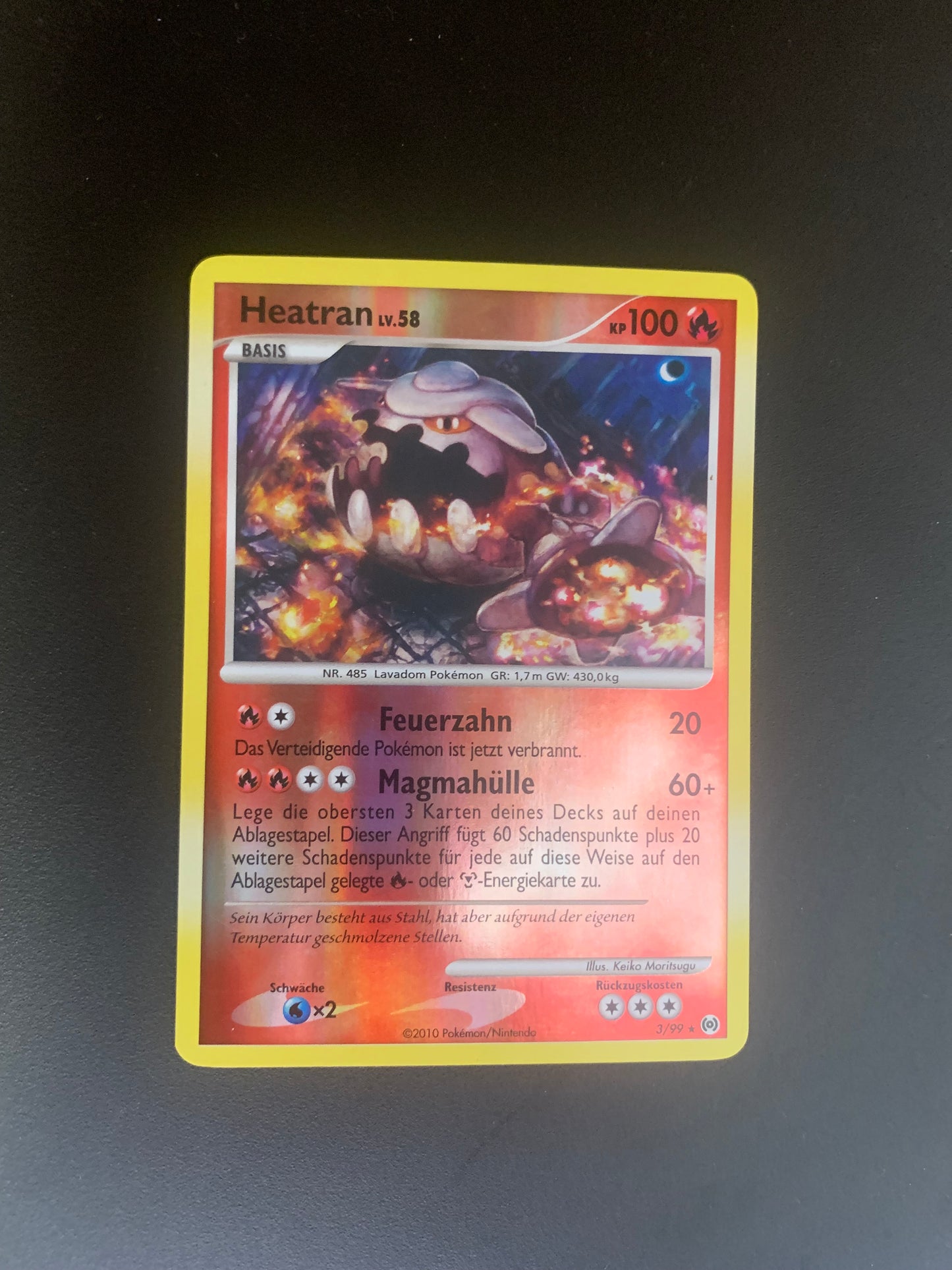 Pokemon Karte Reverse Holo Heatran 3/99 Deutsch