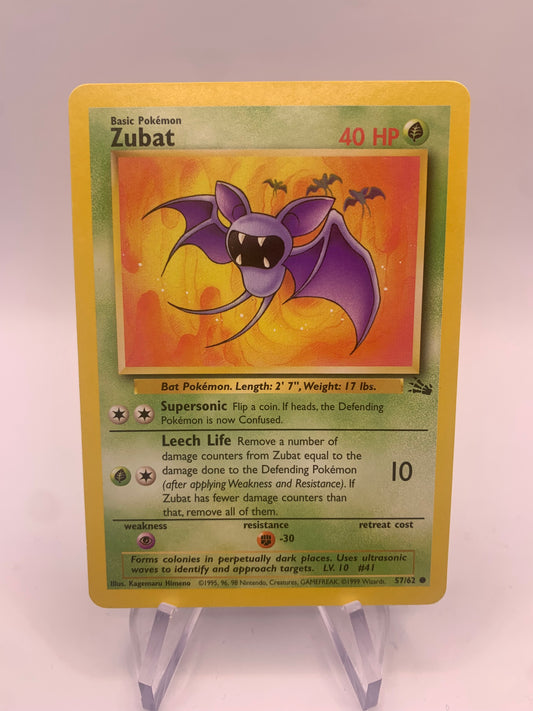 Pokemon Karte Zubat Fossil 57/62 Englisch