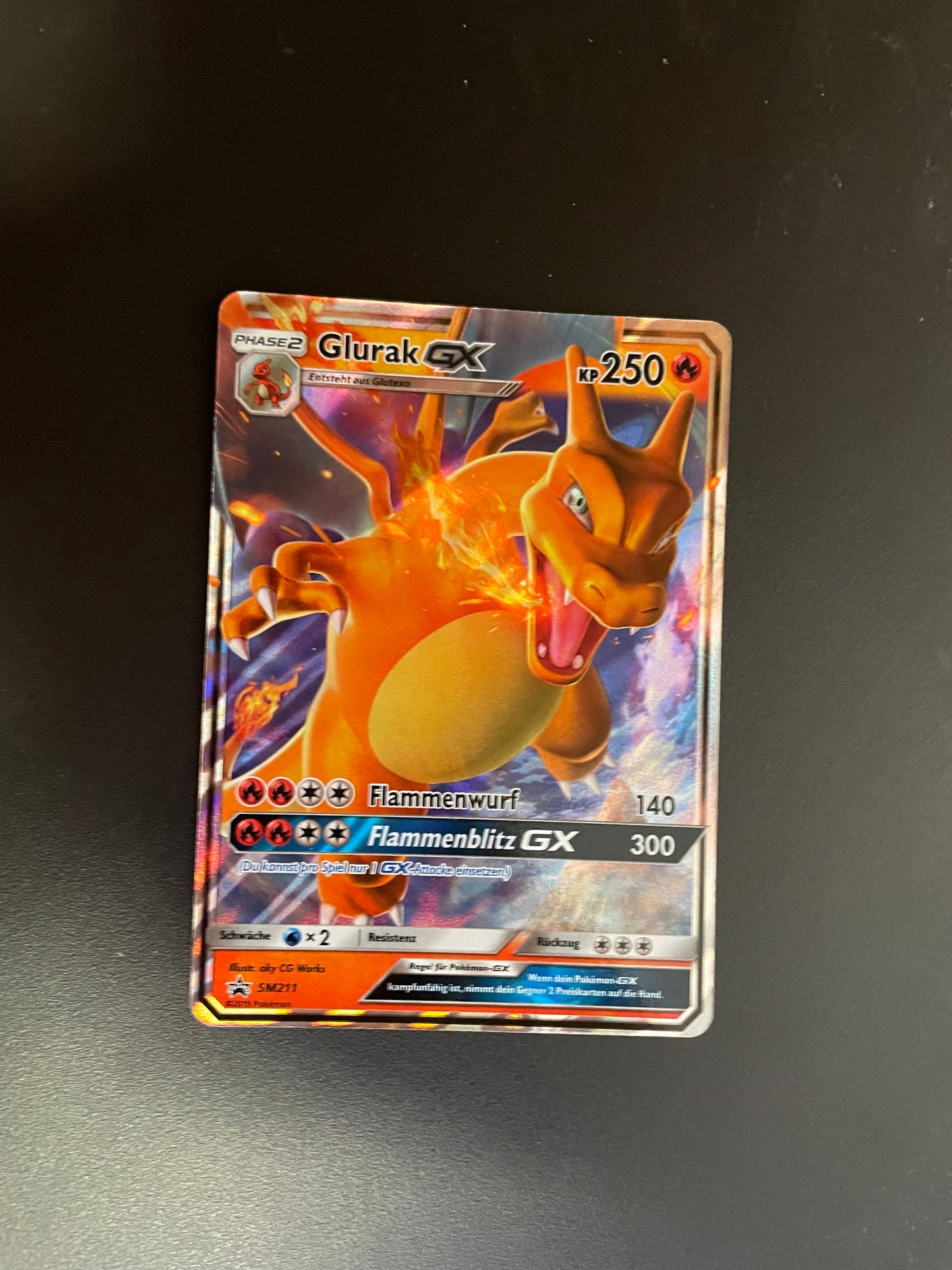 Pokemon Karte GX Promo Glurak SM2111 Deutsch
