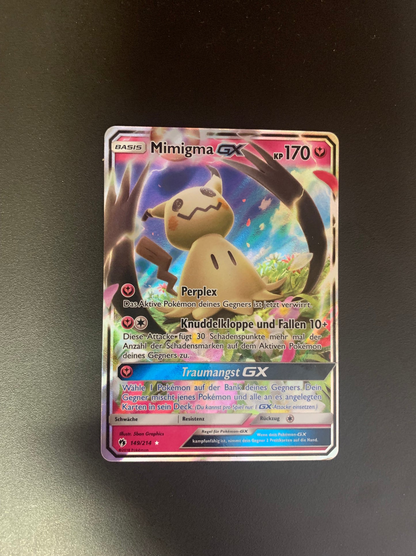 Pokemon Karte GX Mimigma 149/214 Deutsch