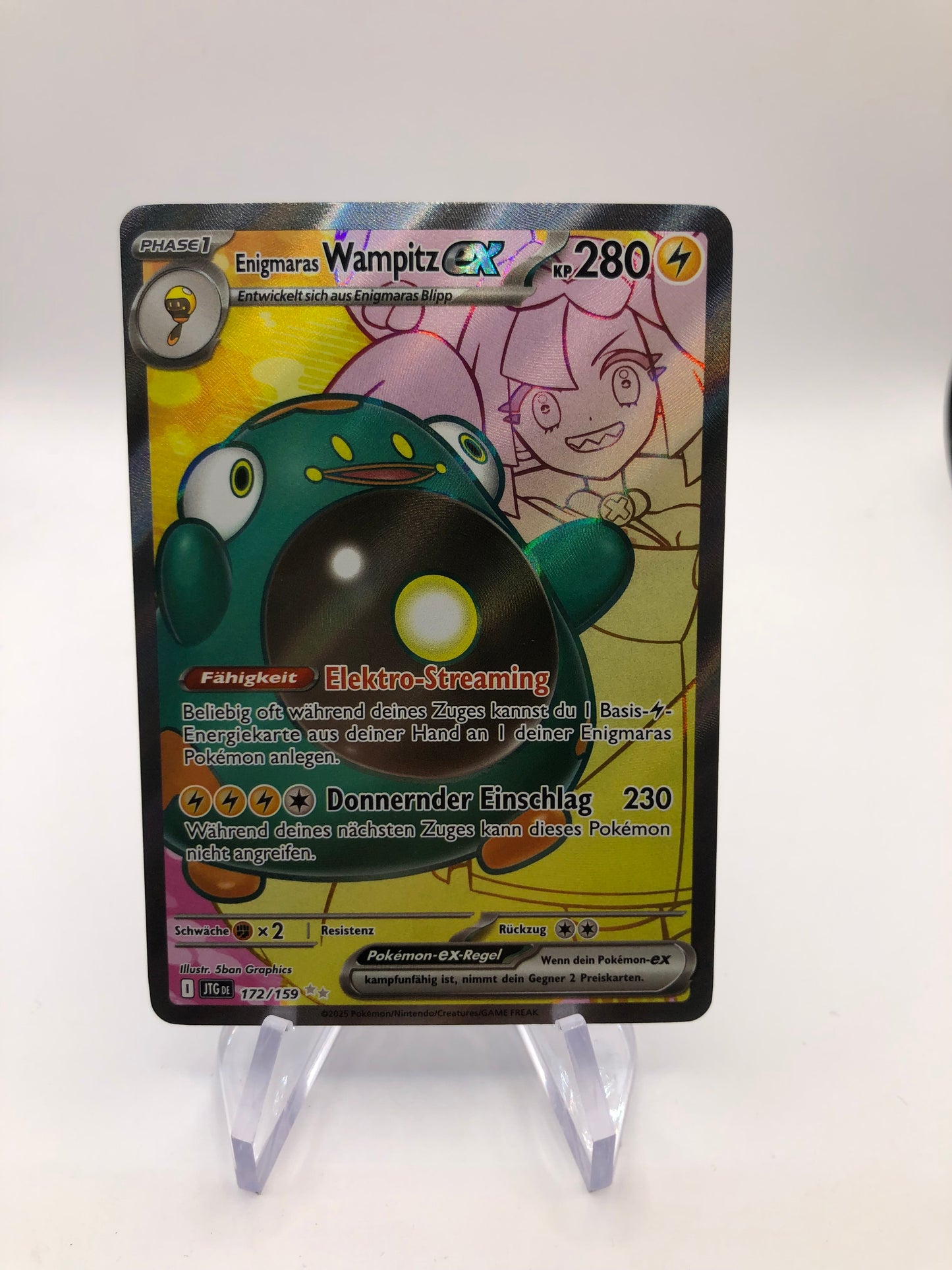 Pokemon Karte Alt-Art Ex Wampitz 172/159 Deutsch