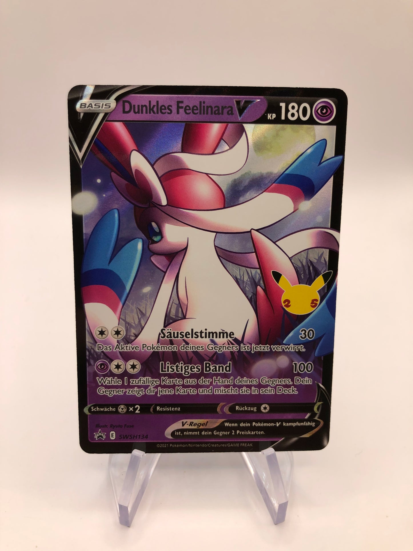 Pokemon Karte V Promo Celebration Dunkles Feelinara SWSH134 Deutsch