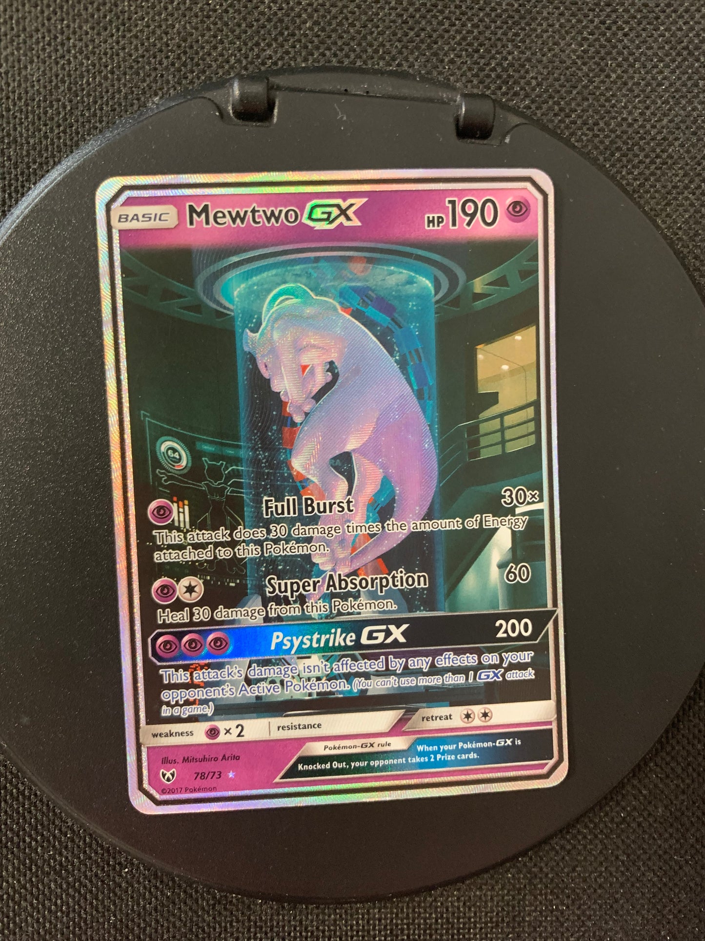 Pokémon card GX Alt-Art Mewtwo 78/73 English