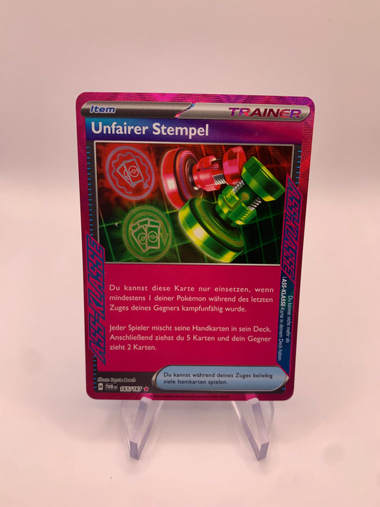 Pokemon Karte Trainer Unfairer Stempel 165/167 Deutsch